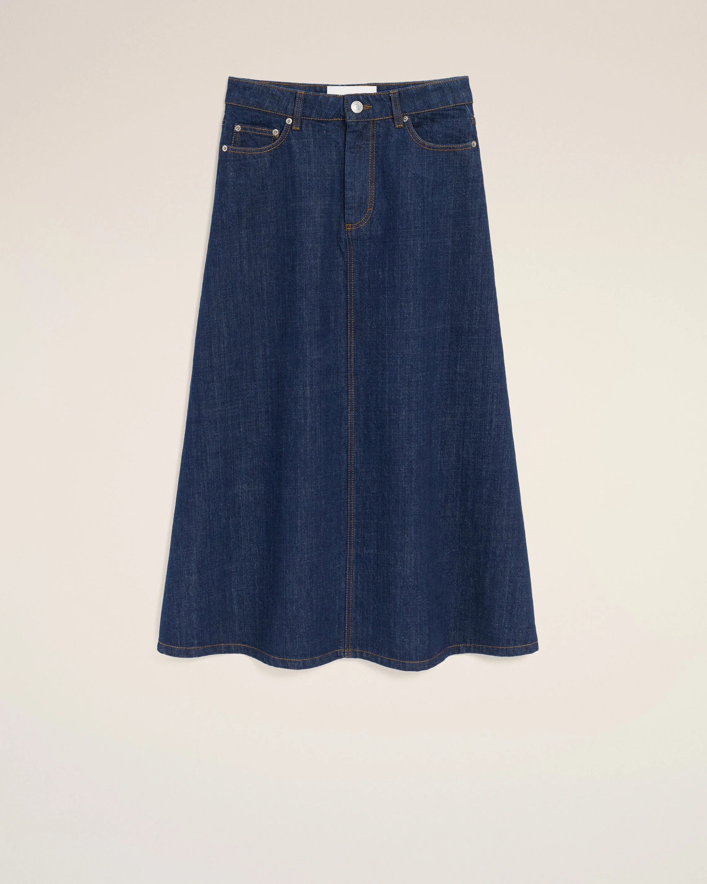 BLUE COTTON LONG SKIRT - 1