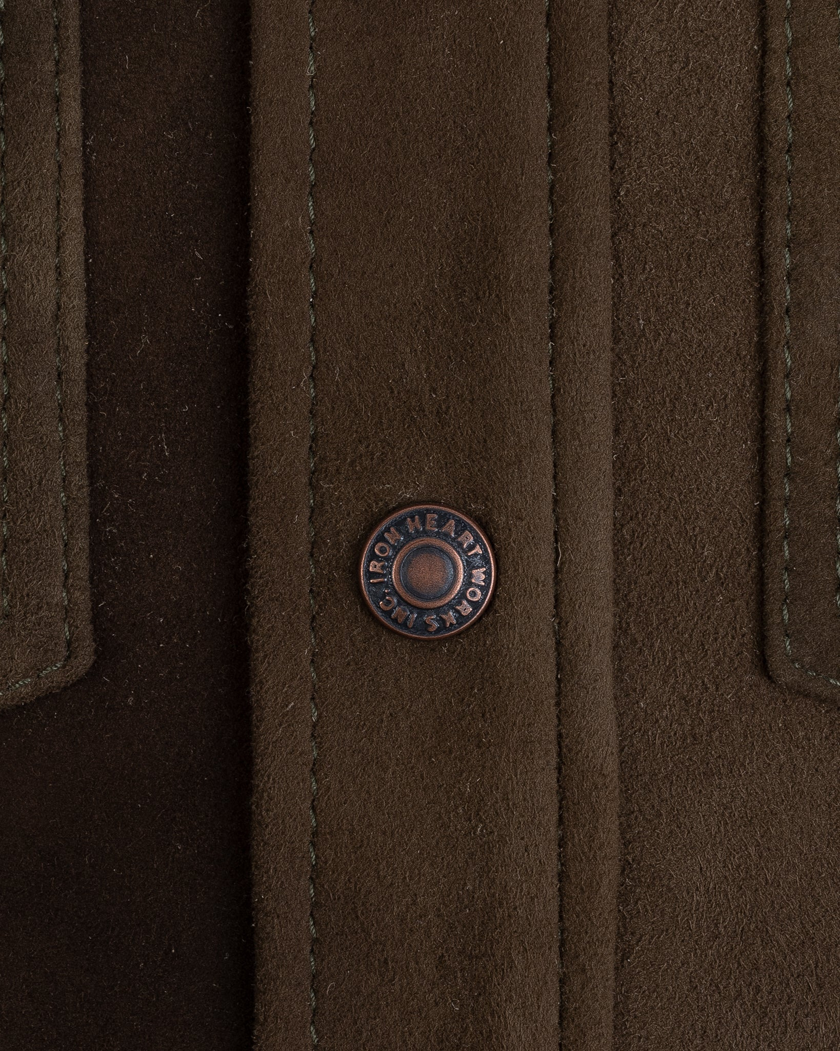 IHSB-BIGBUCK-OLV Deerskin Western Shirt 'The Big Buck' - Olive - 14