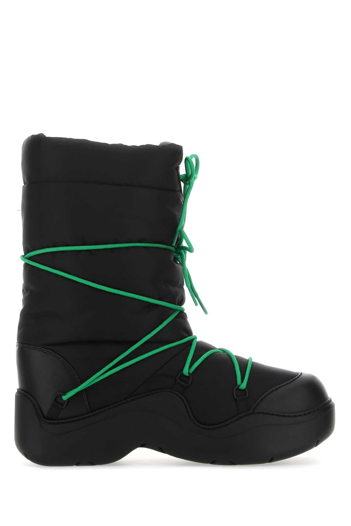Bottega Veneta Men Black Nylon Puddle Bomber Boots - 1