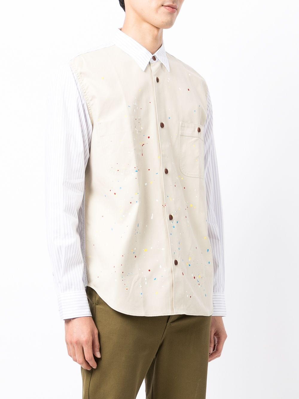 painterly-print cotton shirt - 3