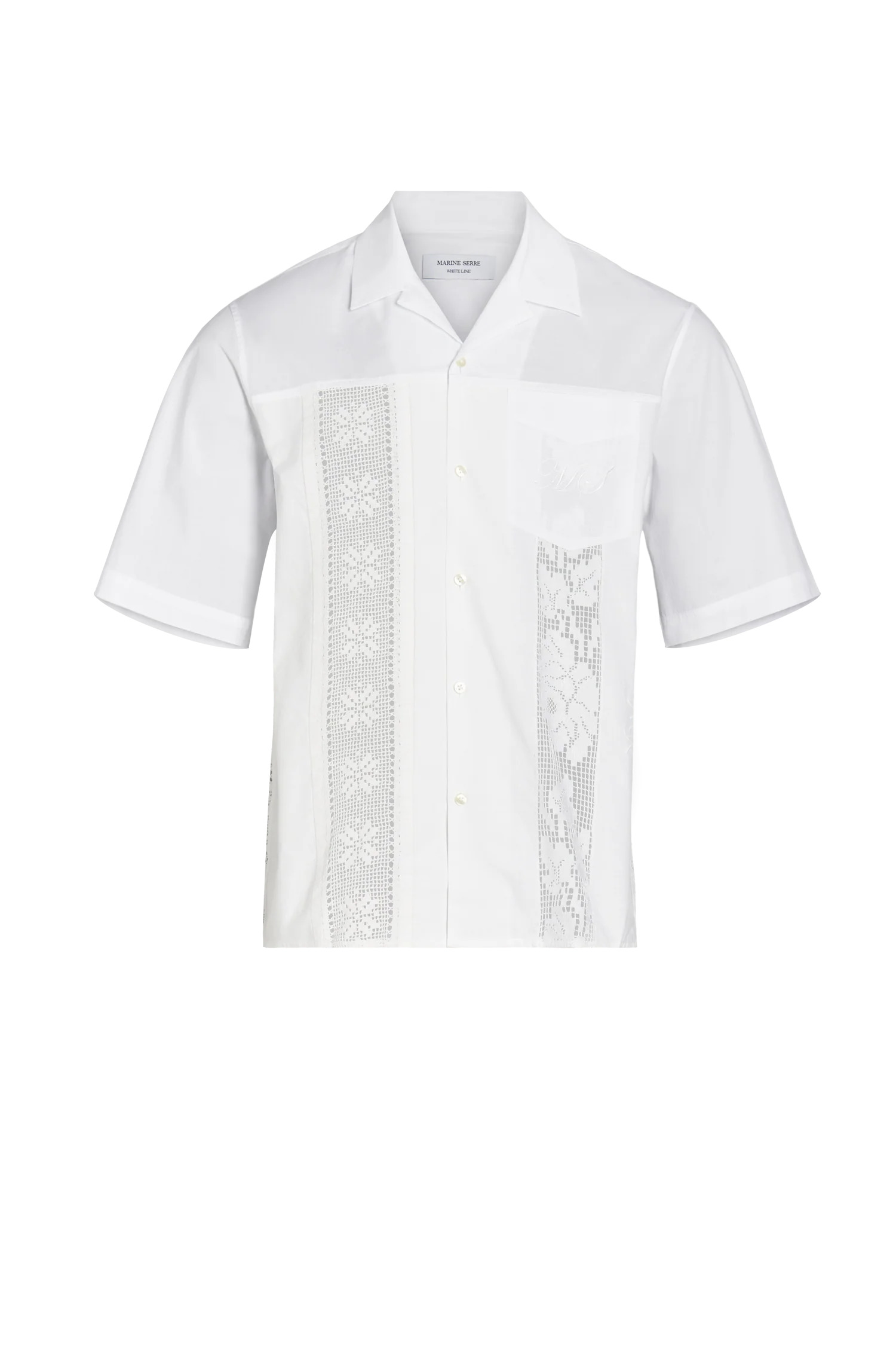 MARINE SERRE Unisex Regenerated Household Linen Bowling Shirt - 4