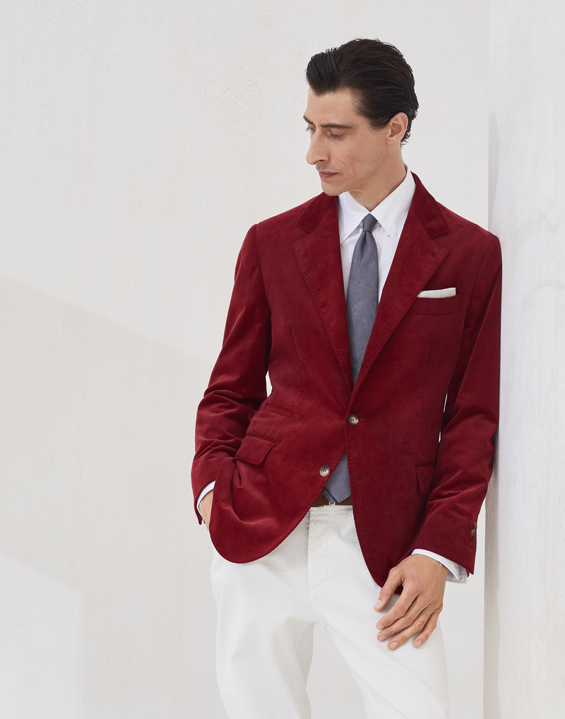 Sea Island cotton narrow wale corduroy deconstructed blazer 1