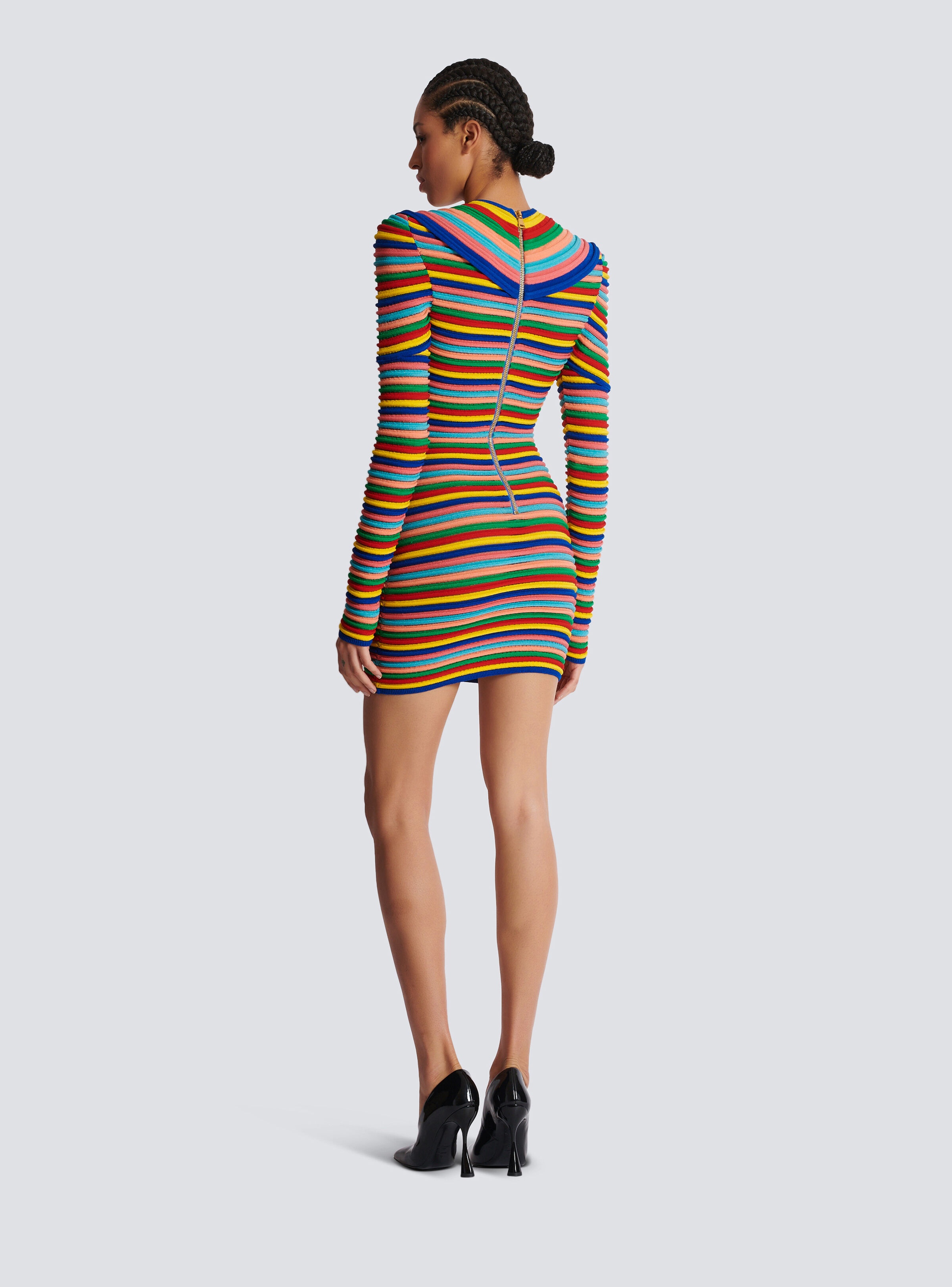 Short dress in multicoloured rolled knit - 4