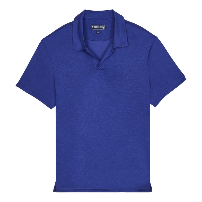 Men Tencel Polo Shirt Solid 1