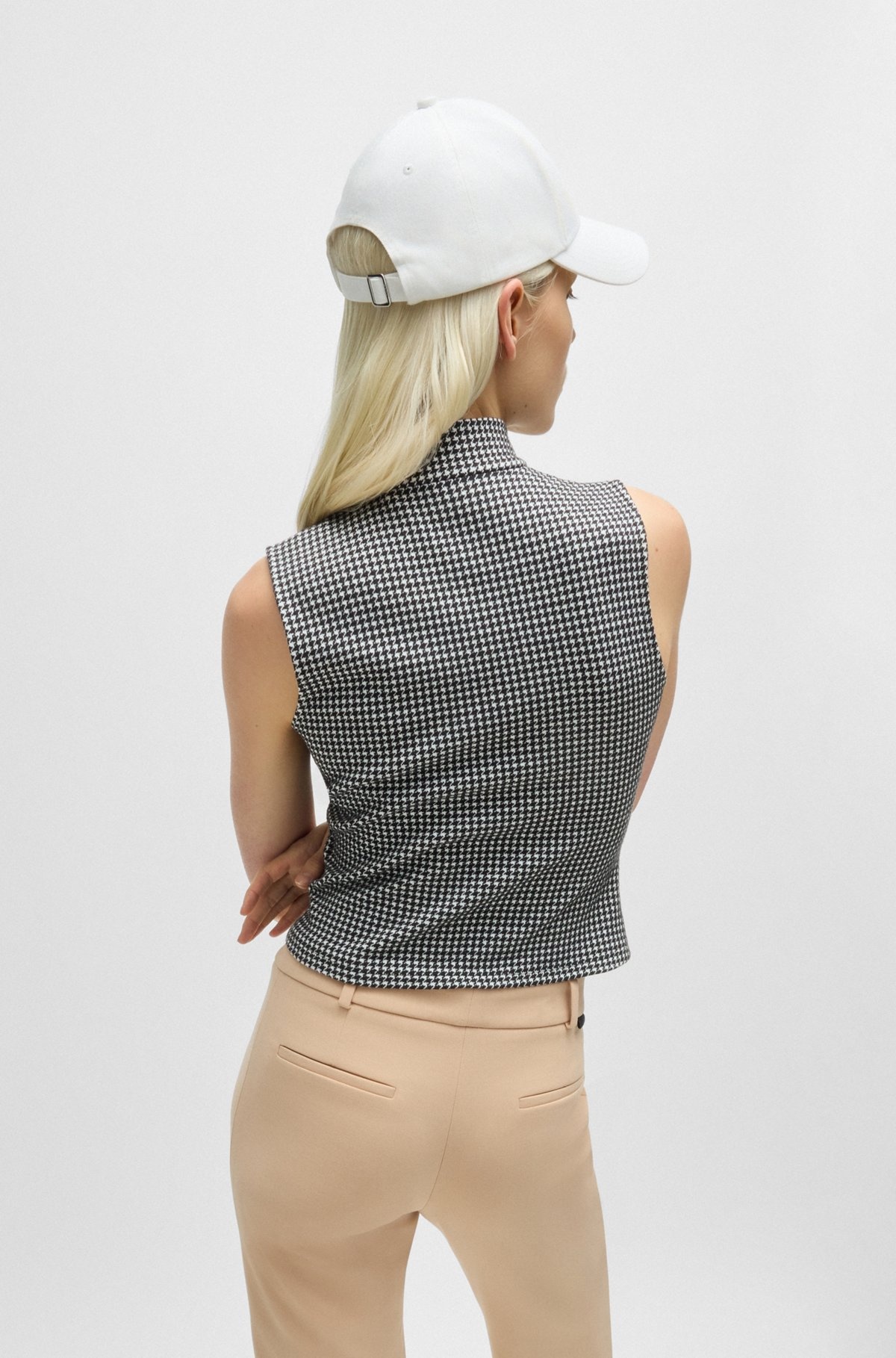 TOP IN HOUNDSTOOTH JACQUARD WITH ZIP CLOSURE - 4
