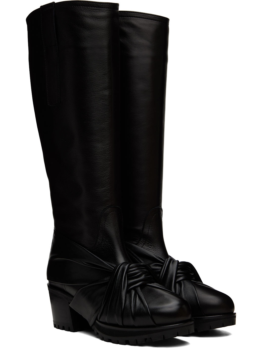 Black Knotted Riding Boots - 4