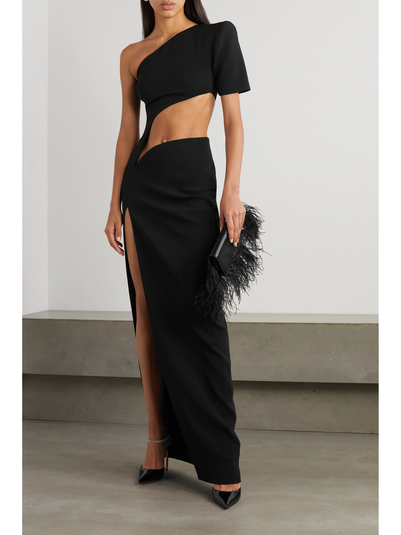MÔNOT One-shoulder Cutout Crepe Gown outlook