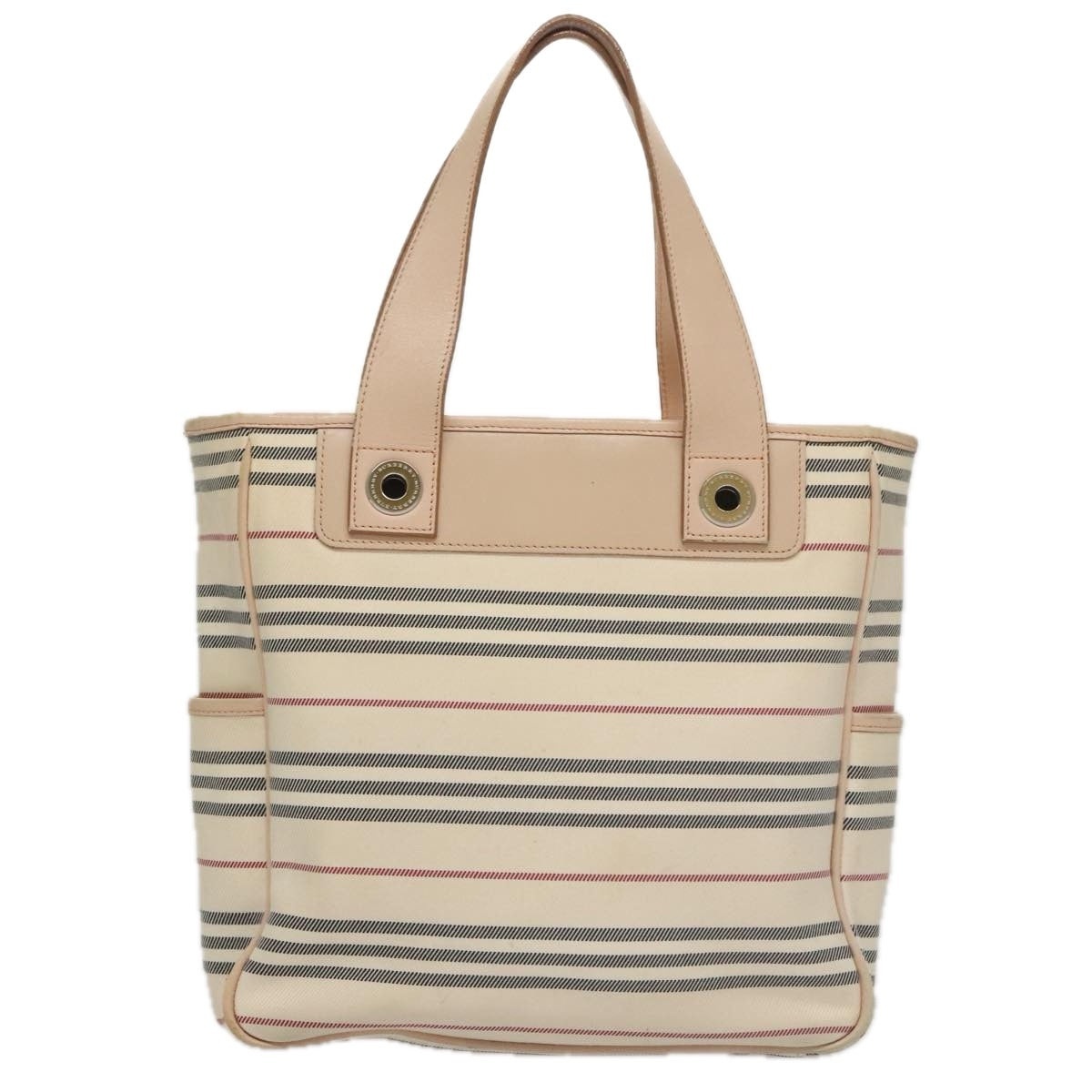 Burberry Shoulder Bag Canvas Leather Beige Cream Silver - 2