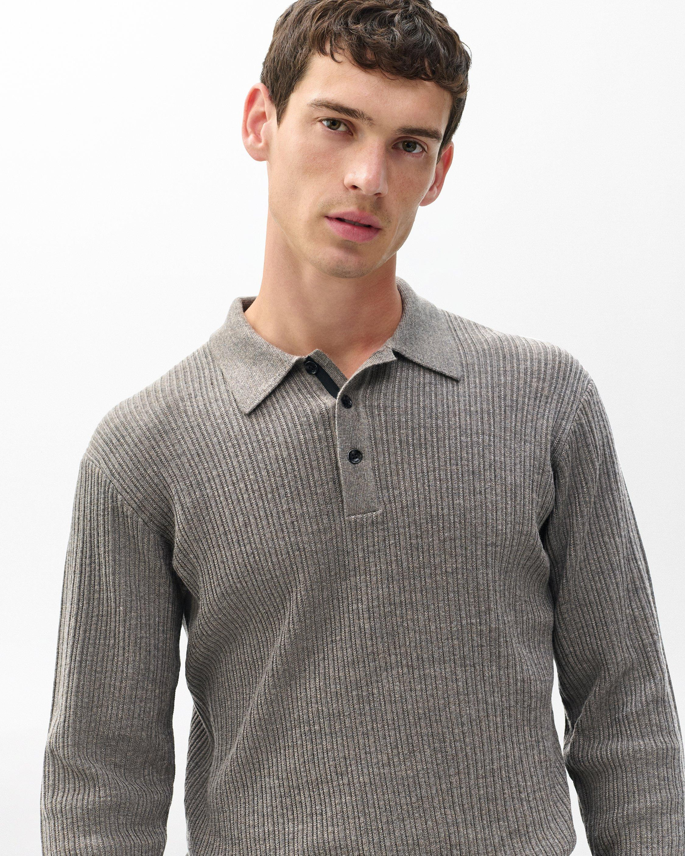 Crawford Wool-Cashmere Polo Sweater - 5