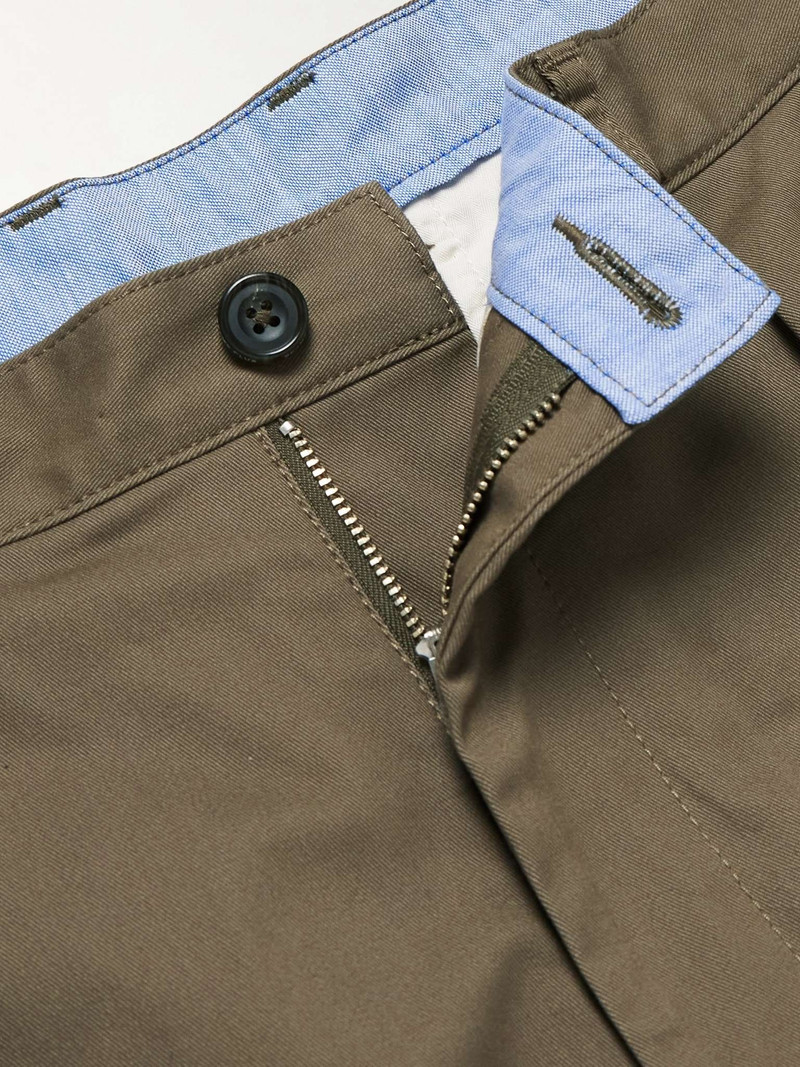 Tapered Cropped Pleated Cotton-Blend Twill Trousers 3