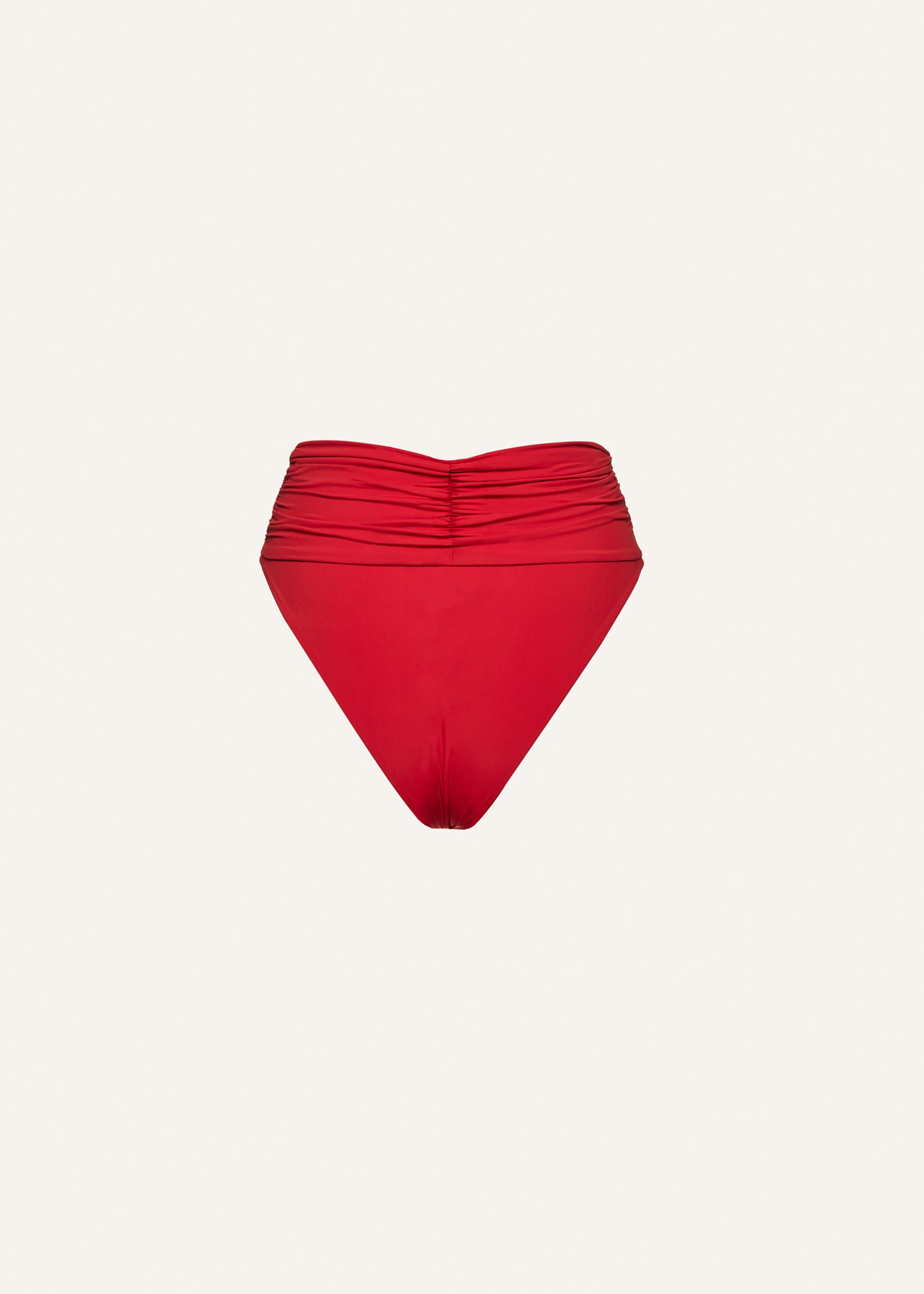 High-waisted flower appliqué swim bottom in red - 2