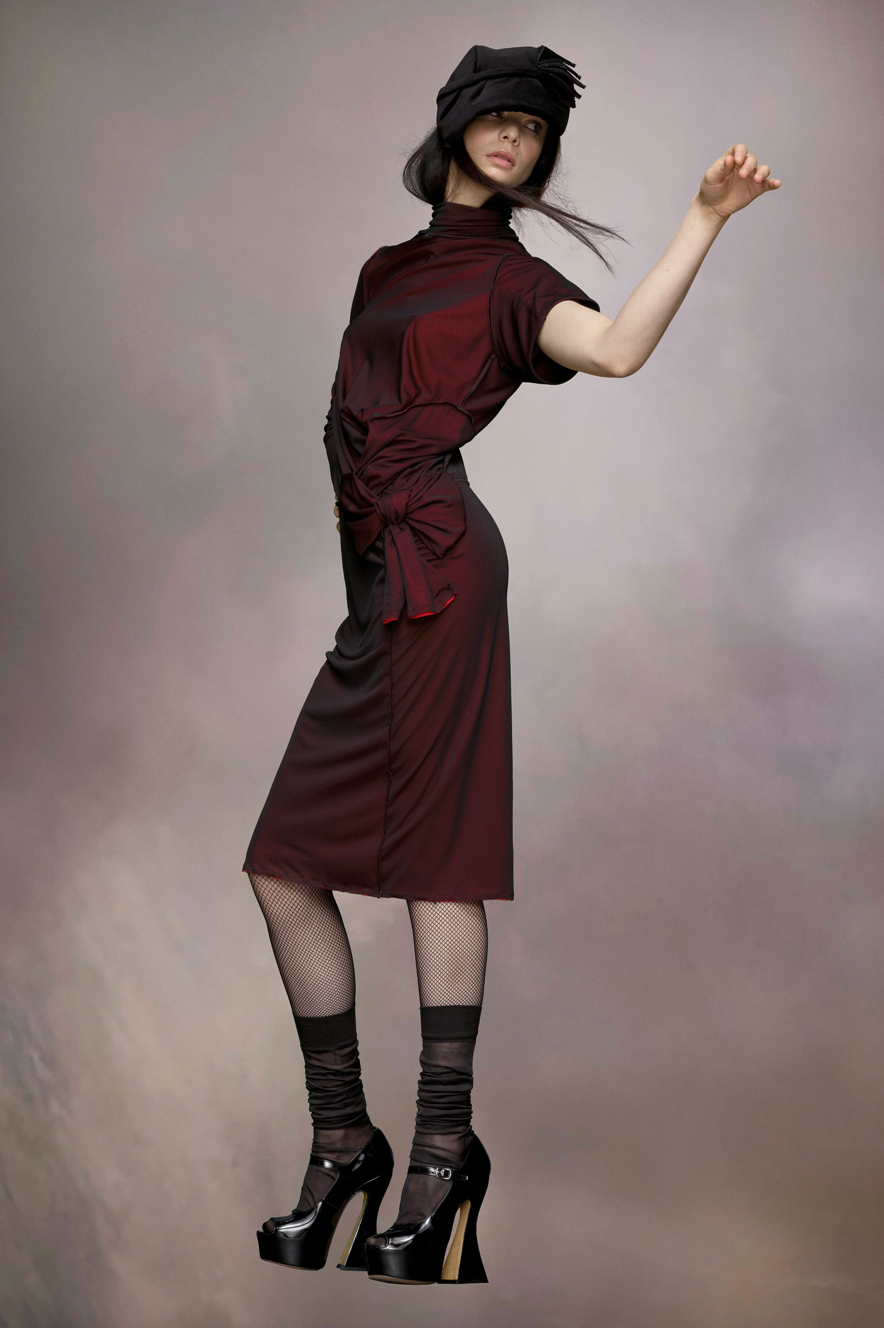 Asymmetric ruched dress - 3