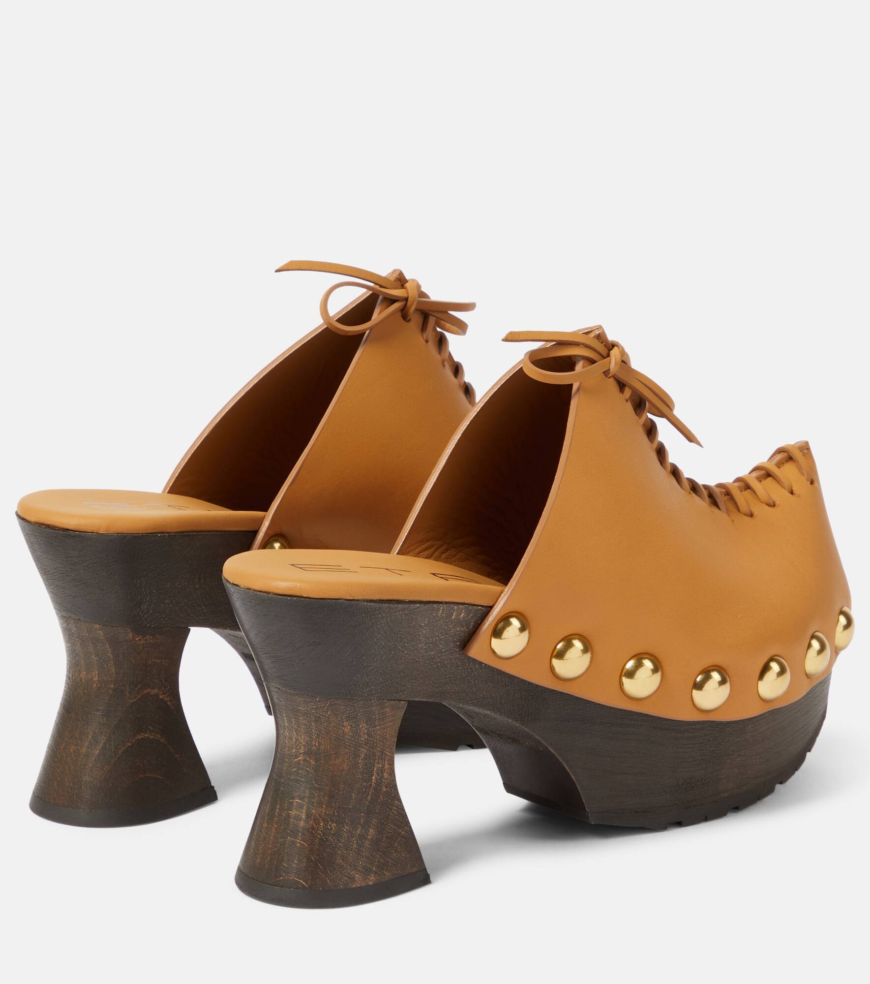 50 leather platform clogs - 3