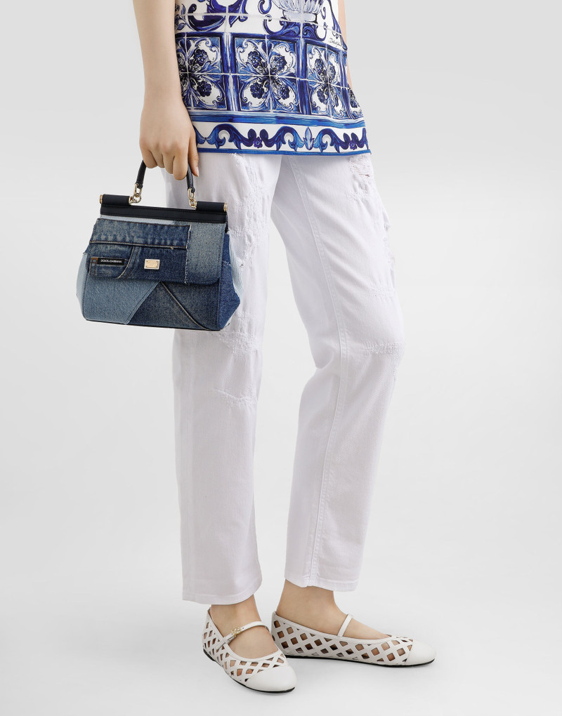Dolce & Gabbana Small Sicily bag in patchwork denim and calfskin outlook