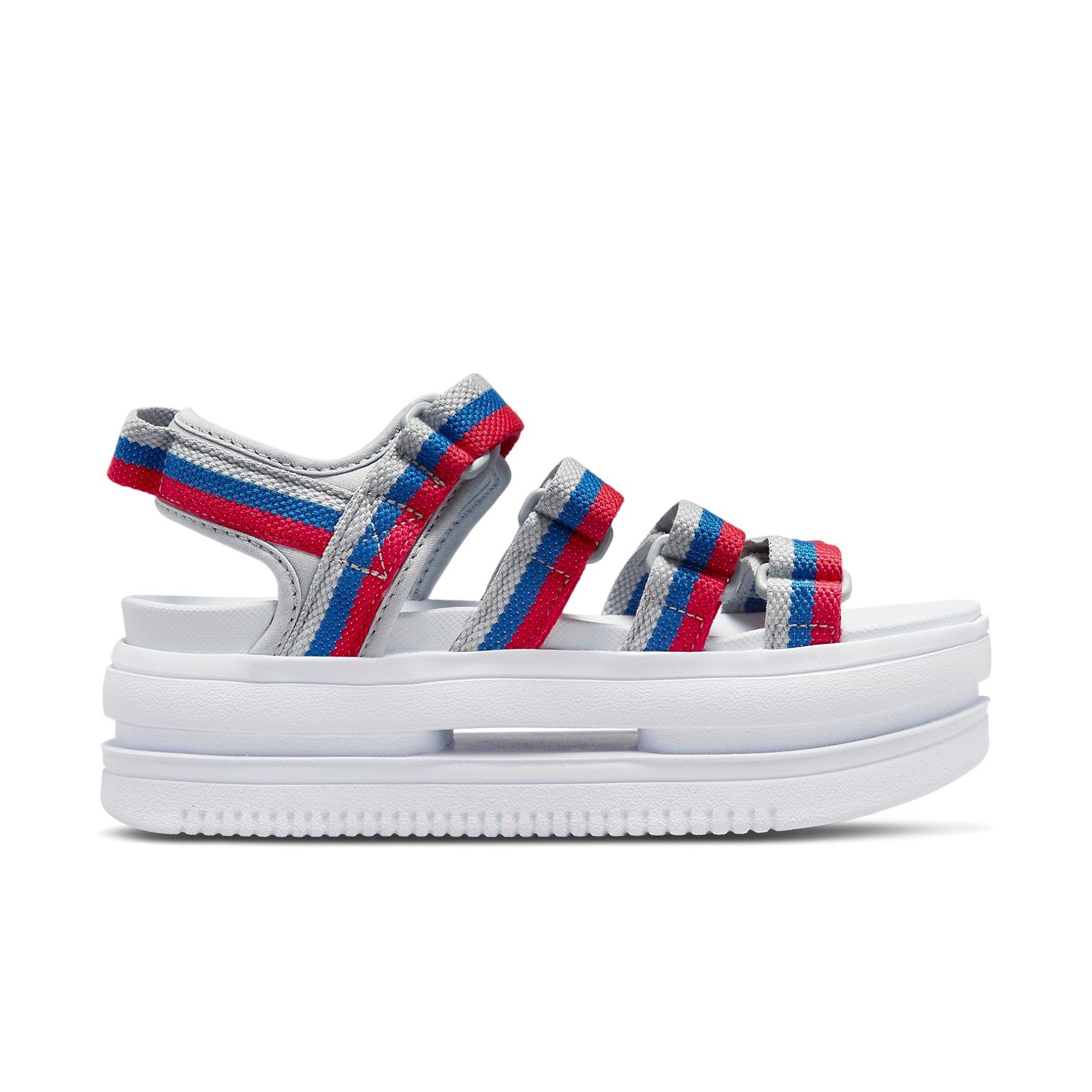 (WMNS) Nike Icon Classic Velcro Thick Sole Stylish Sports White Blue Red Sandals 'White Blue Red' DH - 2