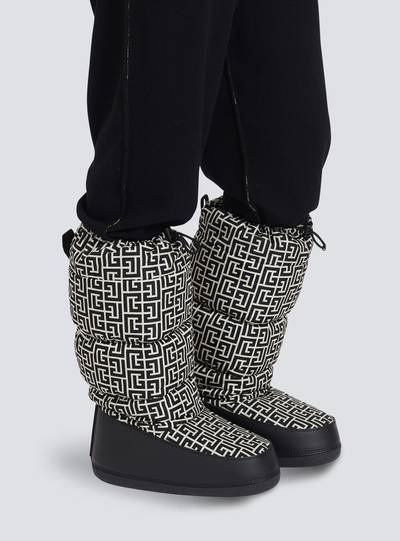 Balmain Capsule After ski - Quilted nylon après-ski boots with Balmain monogram pattern outlook