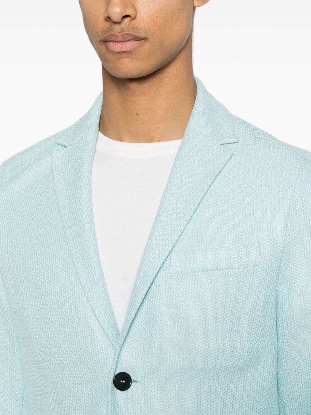 single-breasted honeycomb blazer - 5
