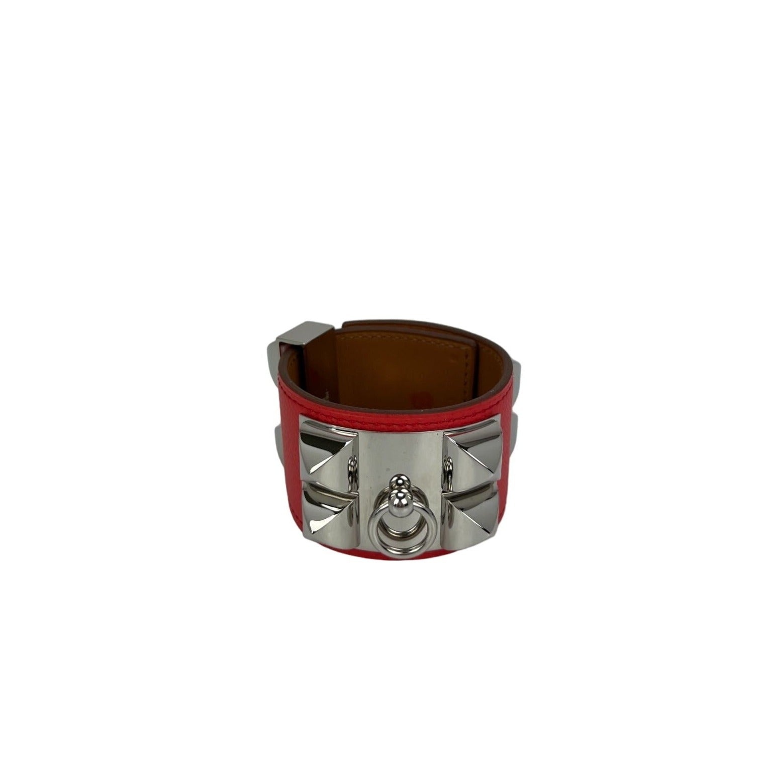 Hermes Leather COLLIER DE CHIEN CDC Rose Jaipur Epsom Bracelet - 8
