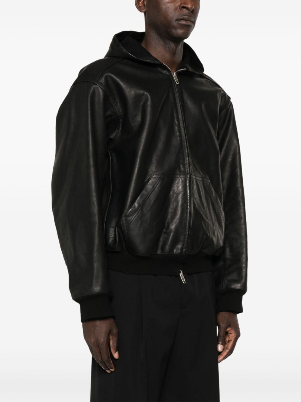 【超希少】BALENCIAGA Oversized Leather Hoodie Balenciaga - Oversized leather hoodie Balenciaga