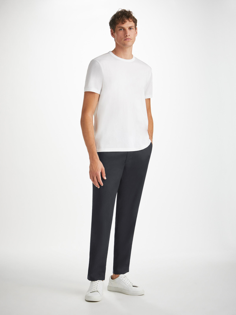 Derek Rose Men's Trousers Harris Lyocell Cotton Navy outlook