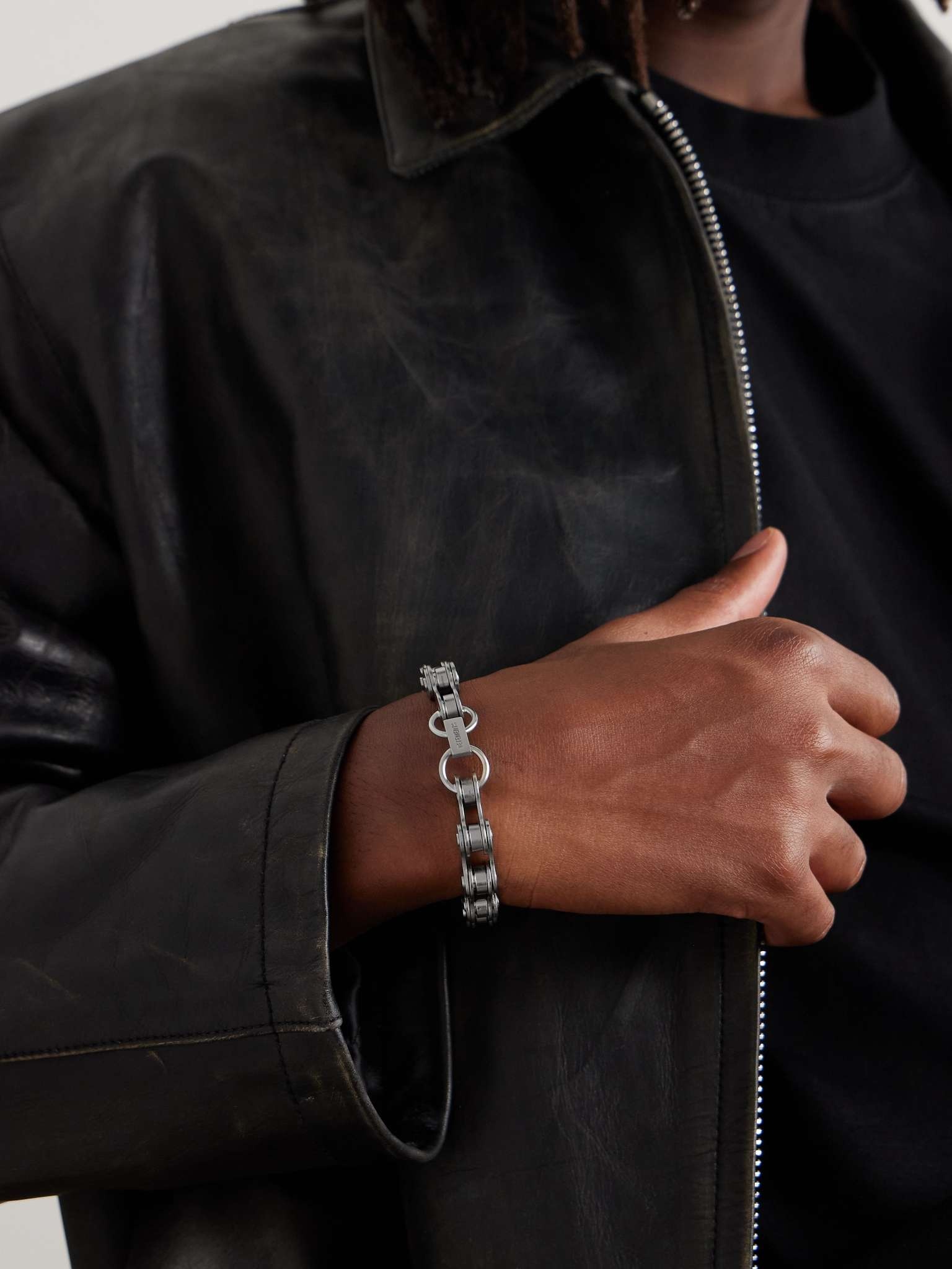 Biker Silver-Tone Chain Bracelet - 2