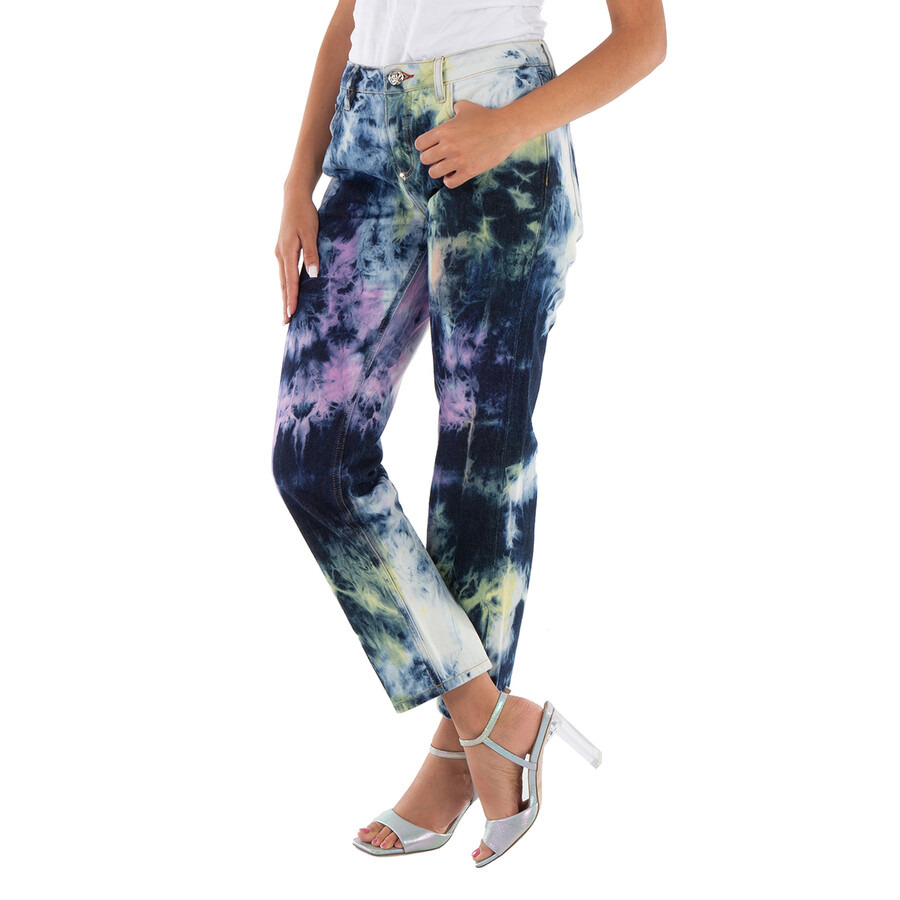 Philipp Plein Tie Dye Bleached Boyfriend Denim Jeans - 5