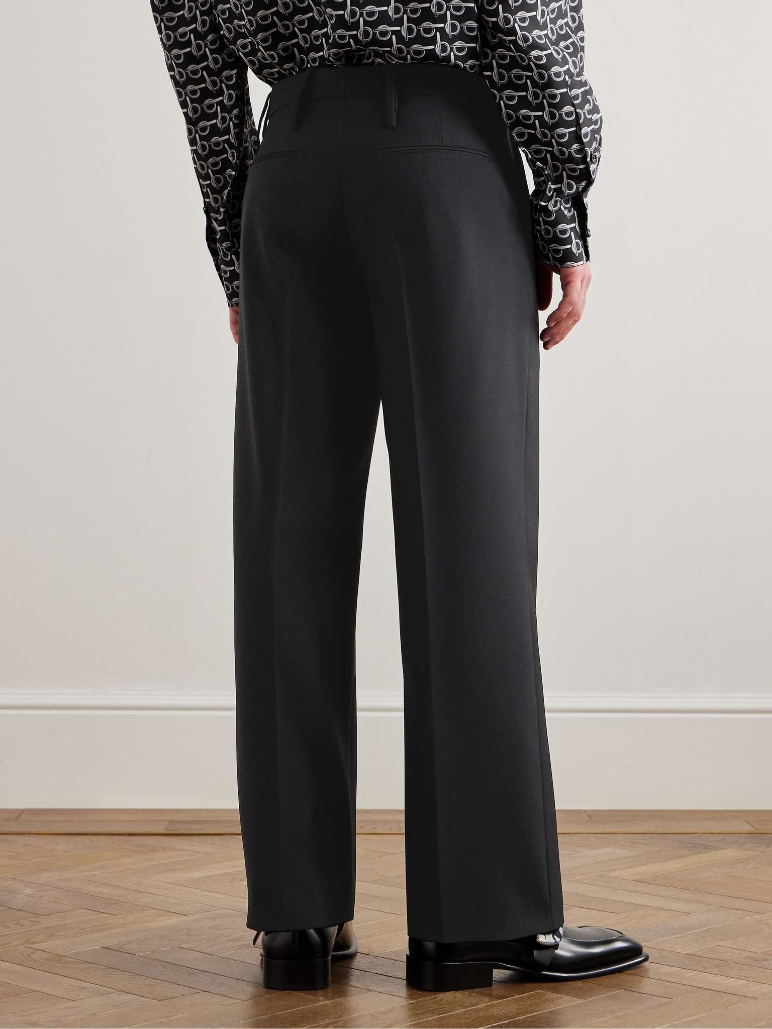 Straight-Leg Logo-Embellished Wool Trousers - 4