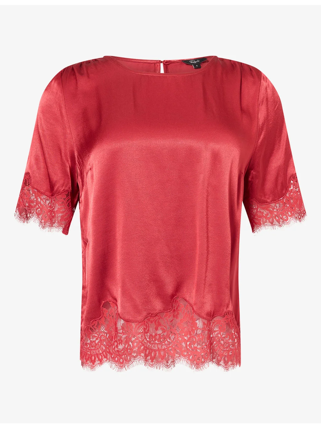Sonora Lace-Trim Satin Top - 1