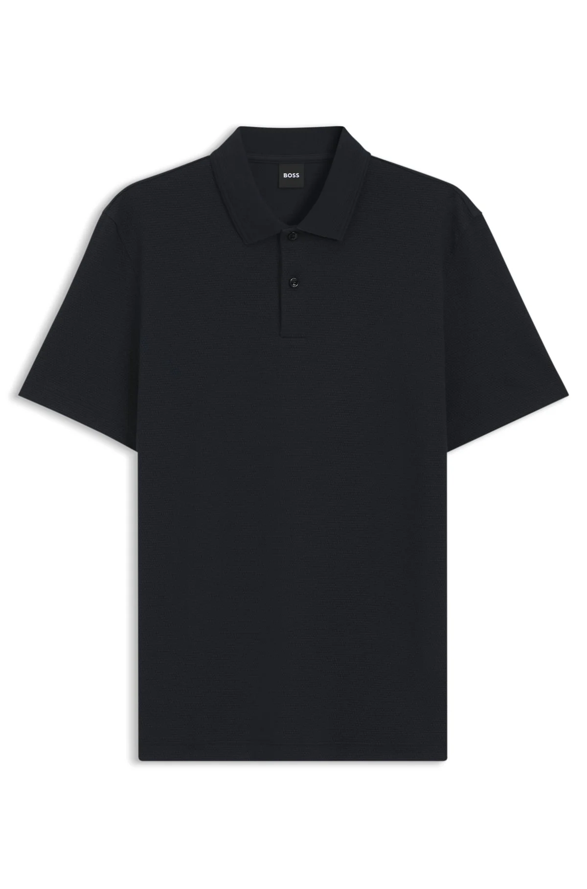 COTTON-BLEND POLO SHIRT WITH BUBBLE-STRUCTURED JACQUARD - 1