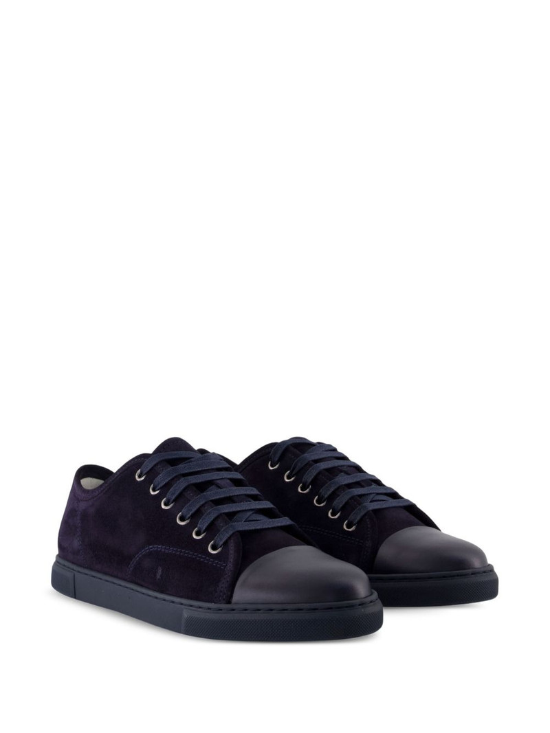 Lanvin suede leather cap-toe sneakers outlook