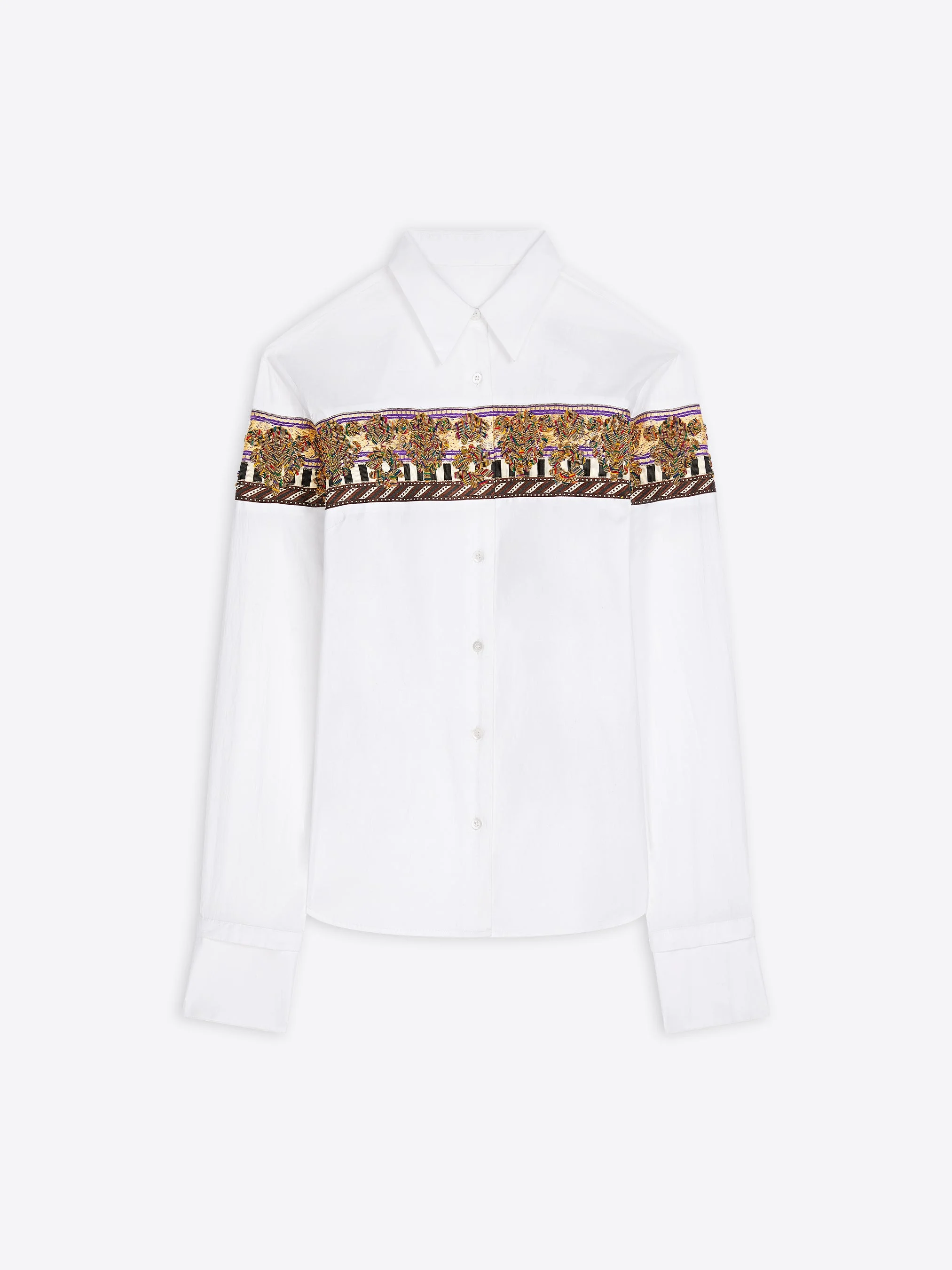 EMBROIDERED COTTON POPLIN SHIRT - 1