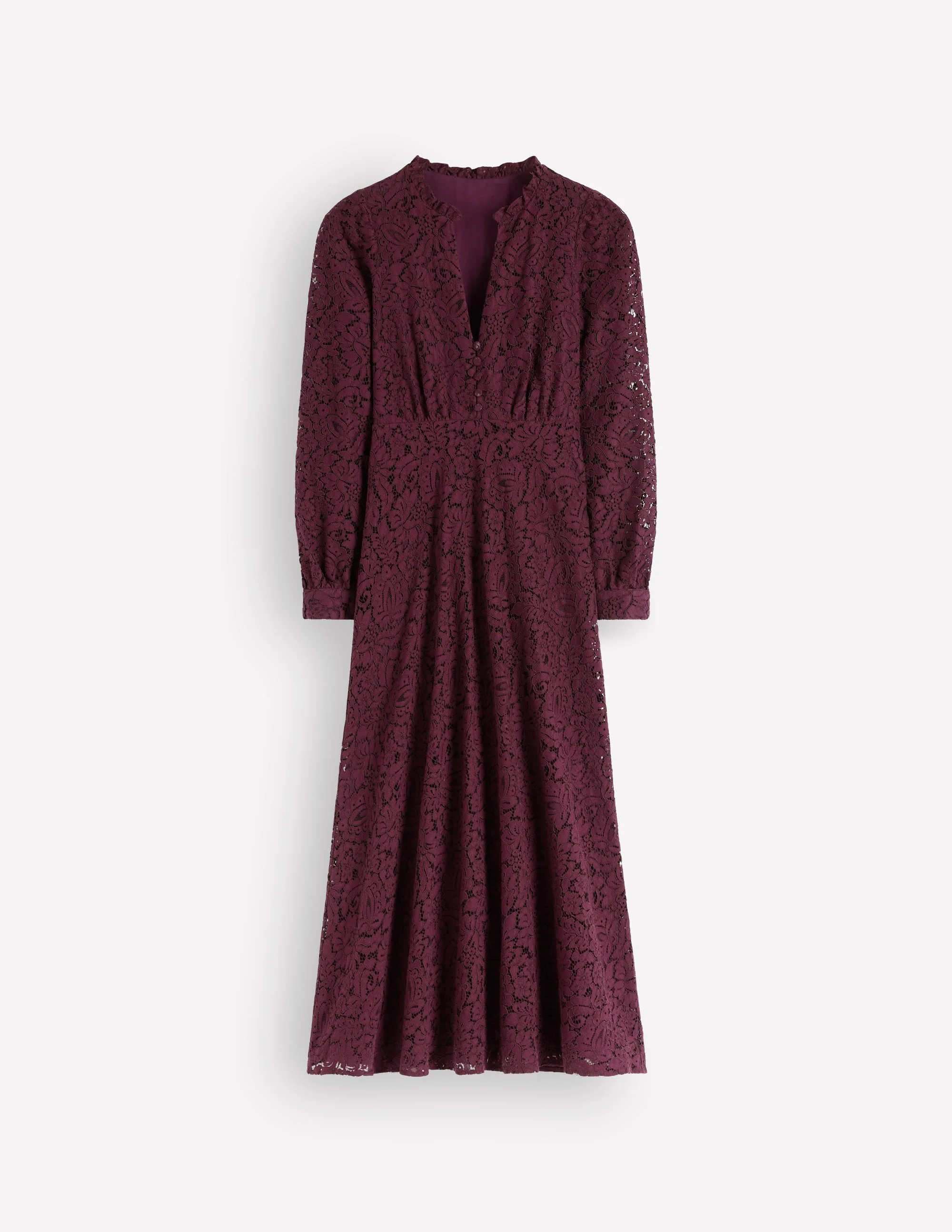 Cassie Lace Tea Dress-Dark Cherry - 1