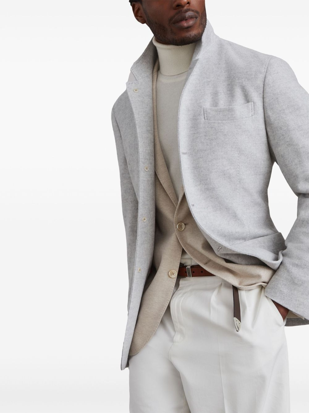 cashmere single-breasted coat - 4