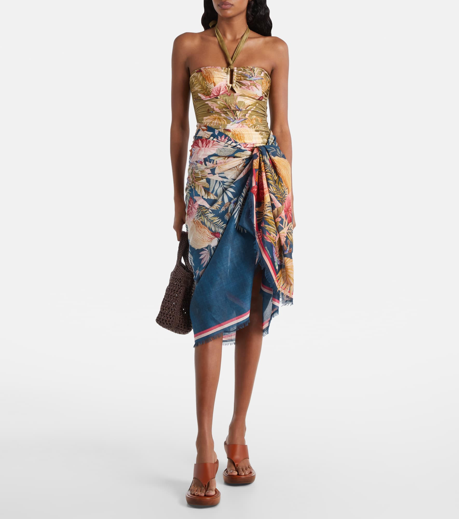 Printed cotton beach cover-up - 2