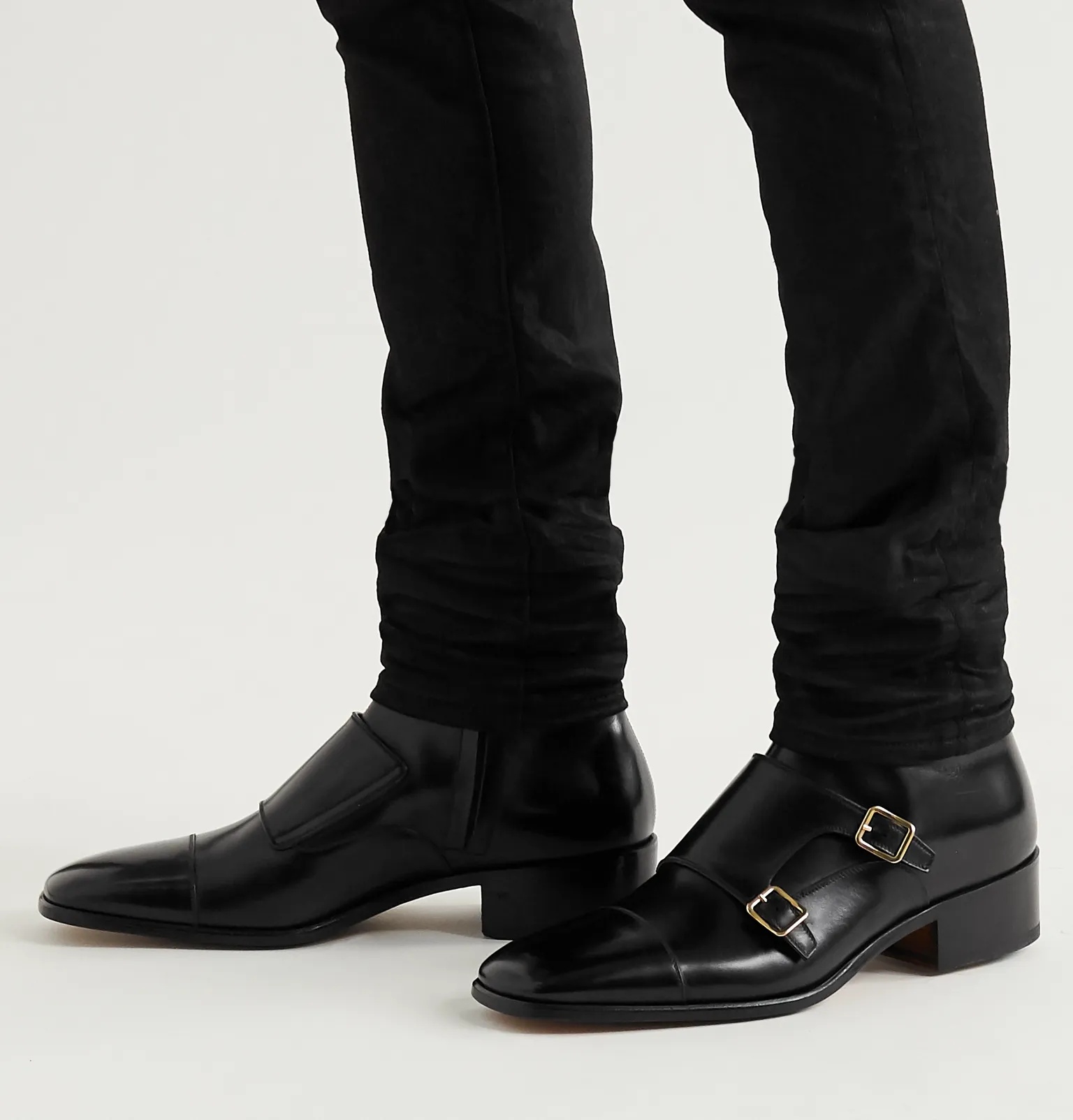 Leather Monk-Strap Boots - 4