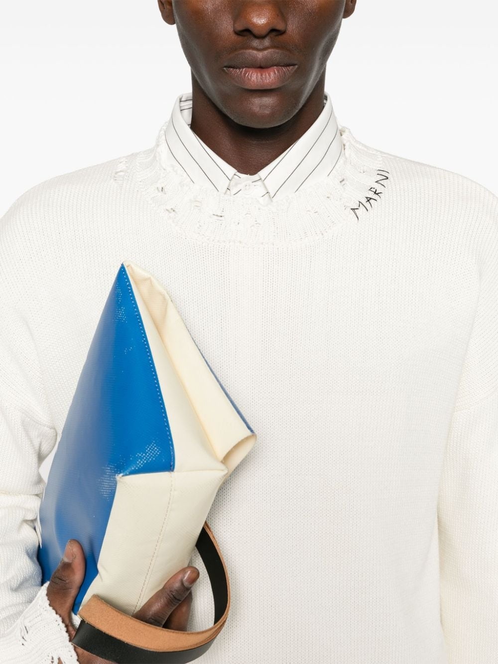 twisted crew neck sweater - 5