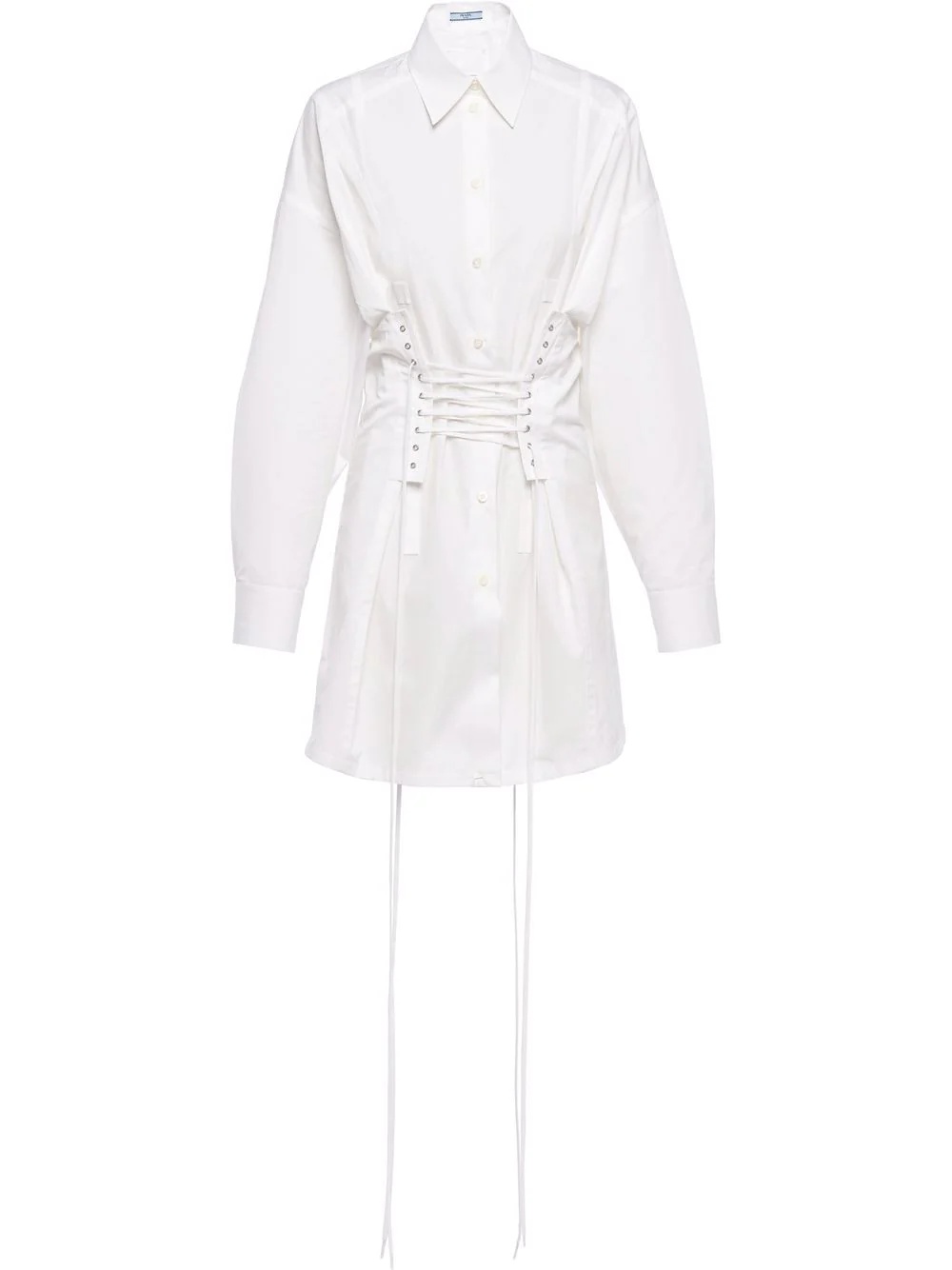 lace-up shirt dress - 1