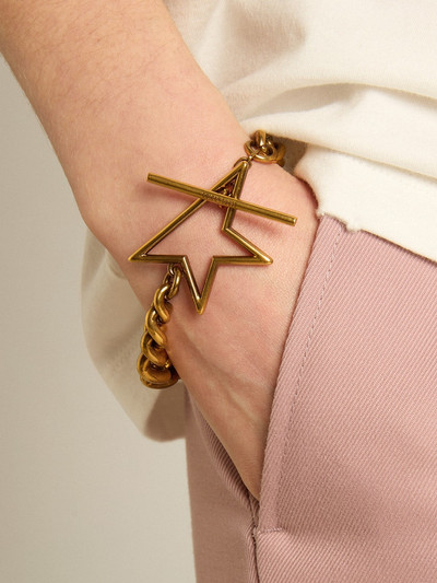 Golden Goose Bracelet in antique gold decreasing chain with star-shaped clasp outlook