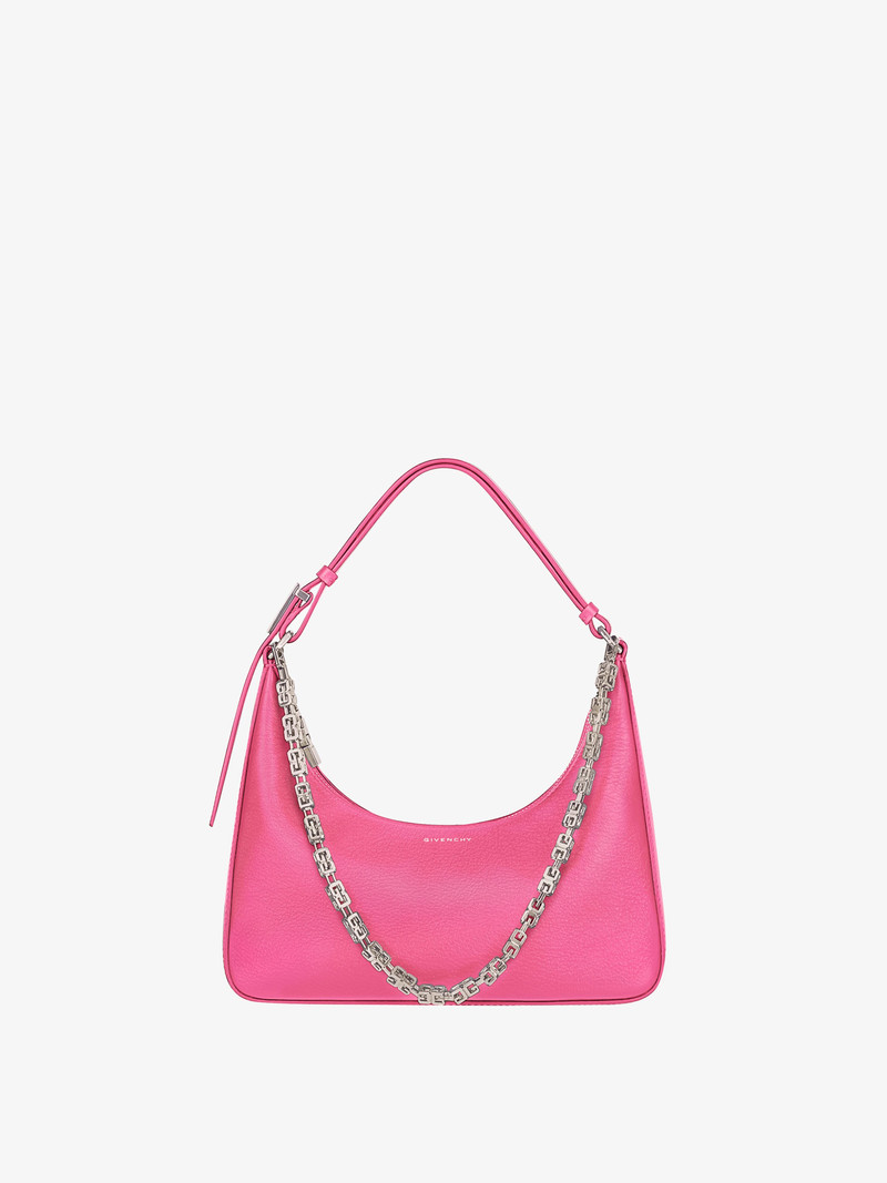 SMALL MOON CUT OUT BAG IN LEATHER WITH CHAIN 1