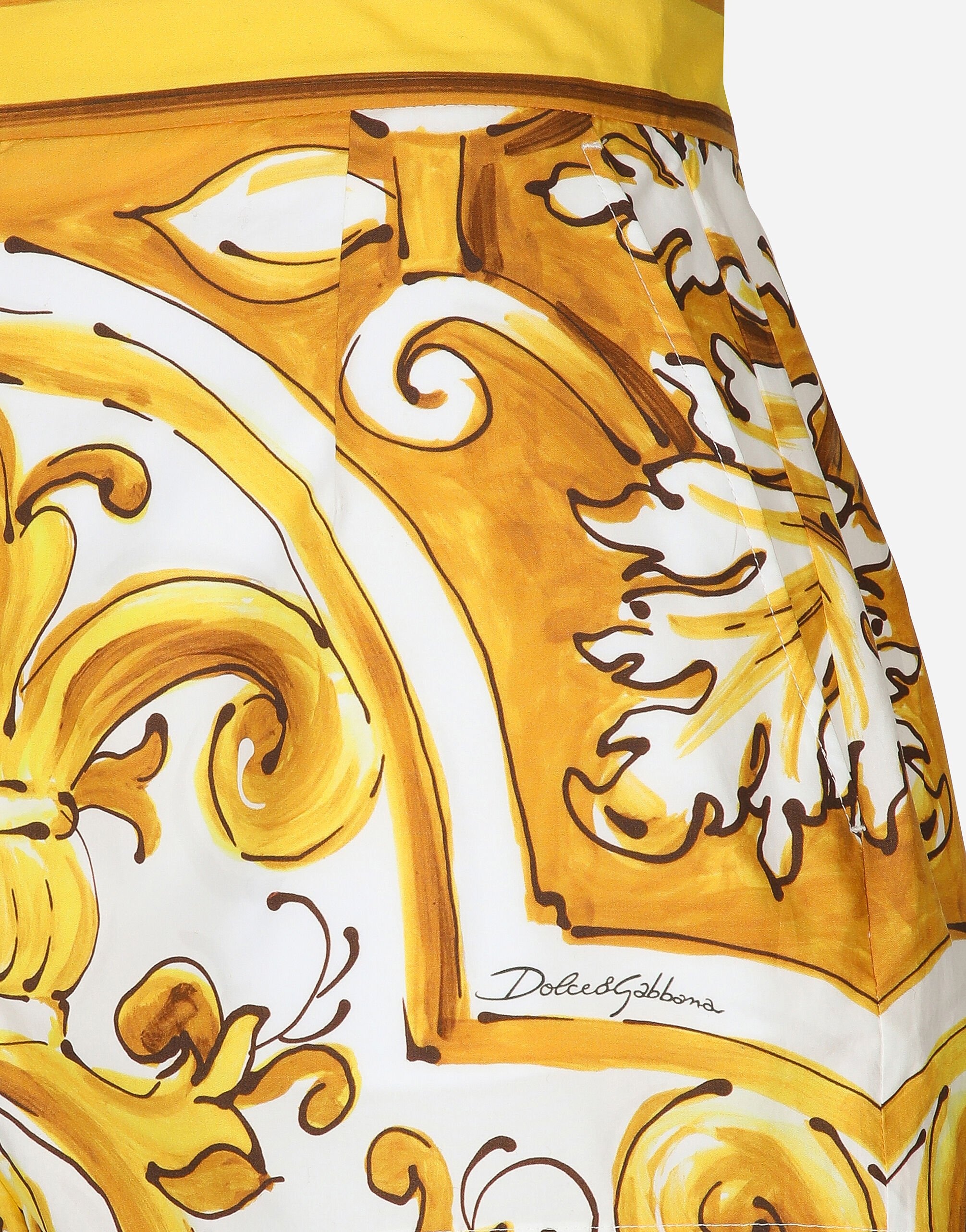 Cotton poplin shorts with majolica print - 4