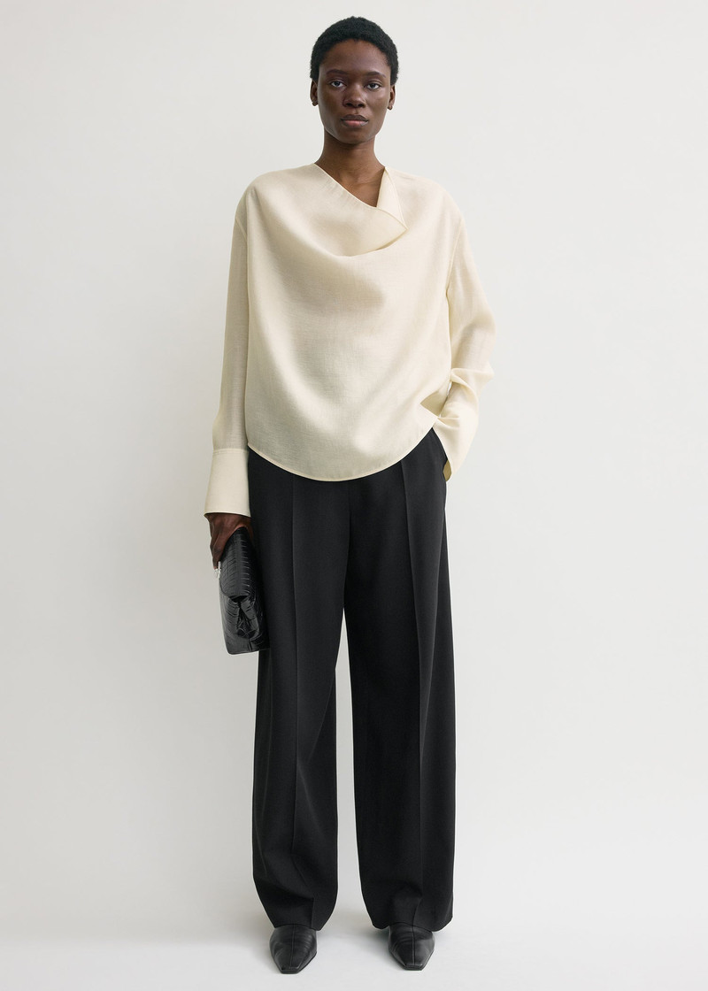 TOTEME Cowl blouse ecru outlook