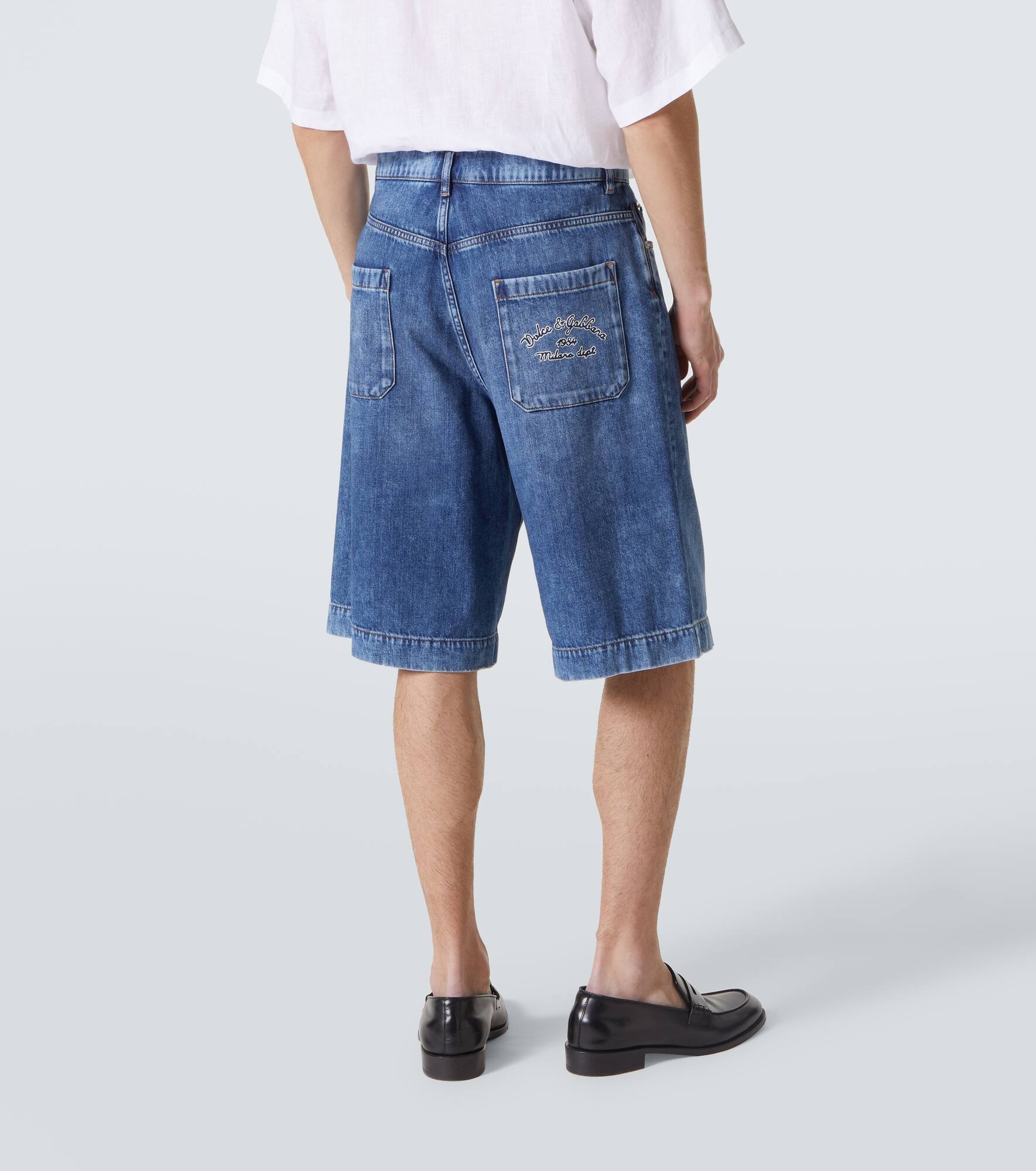 Logo denim Bermuda shorts - 4
