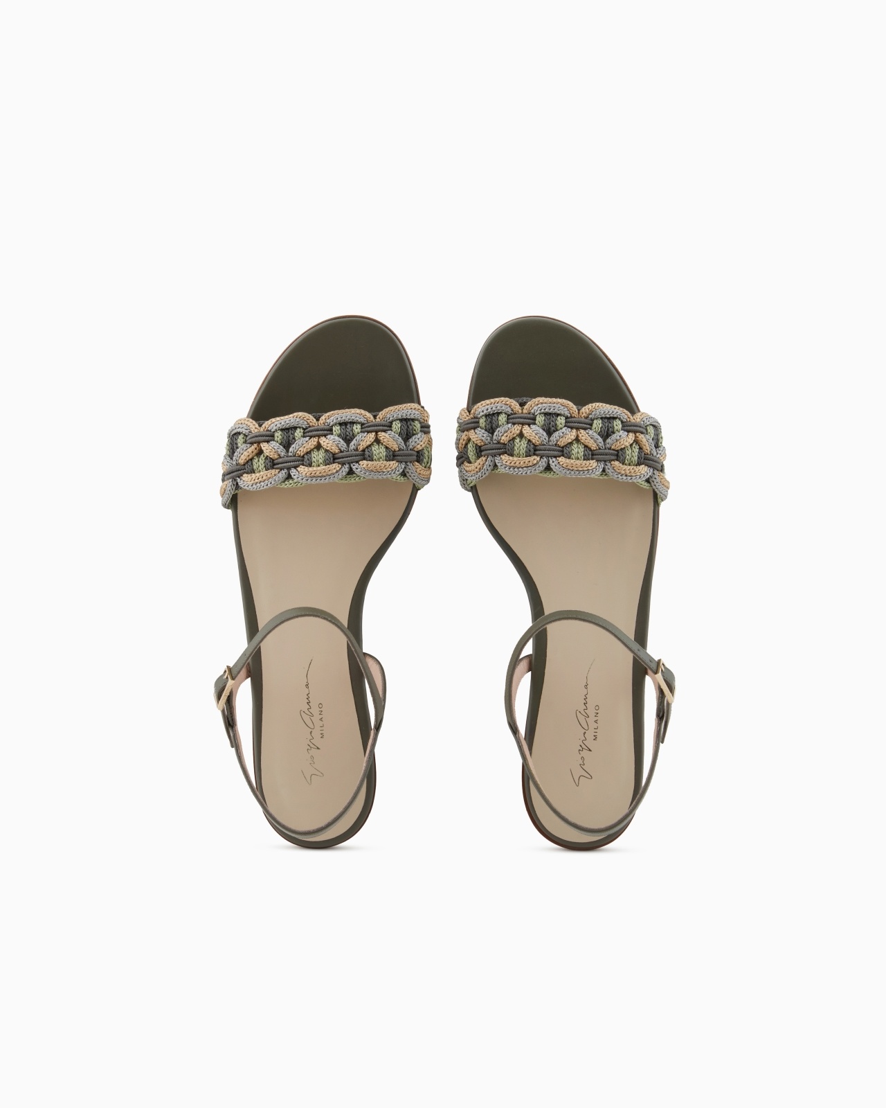 FLAT LEATHER SANDALS WITH SAUTAGE DETAIL - 3