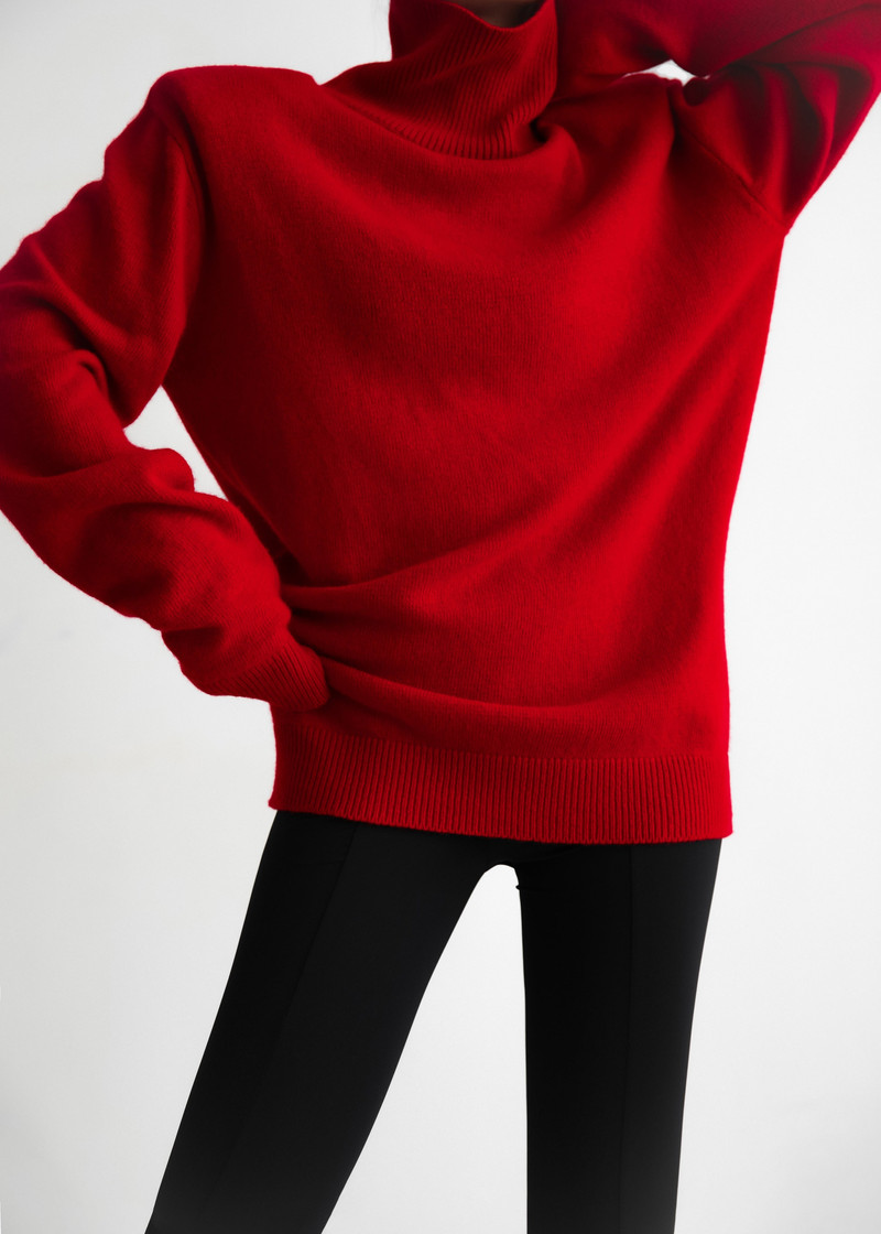 Emilia Mini Padded Sweater Dress - Red 5