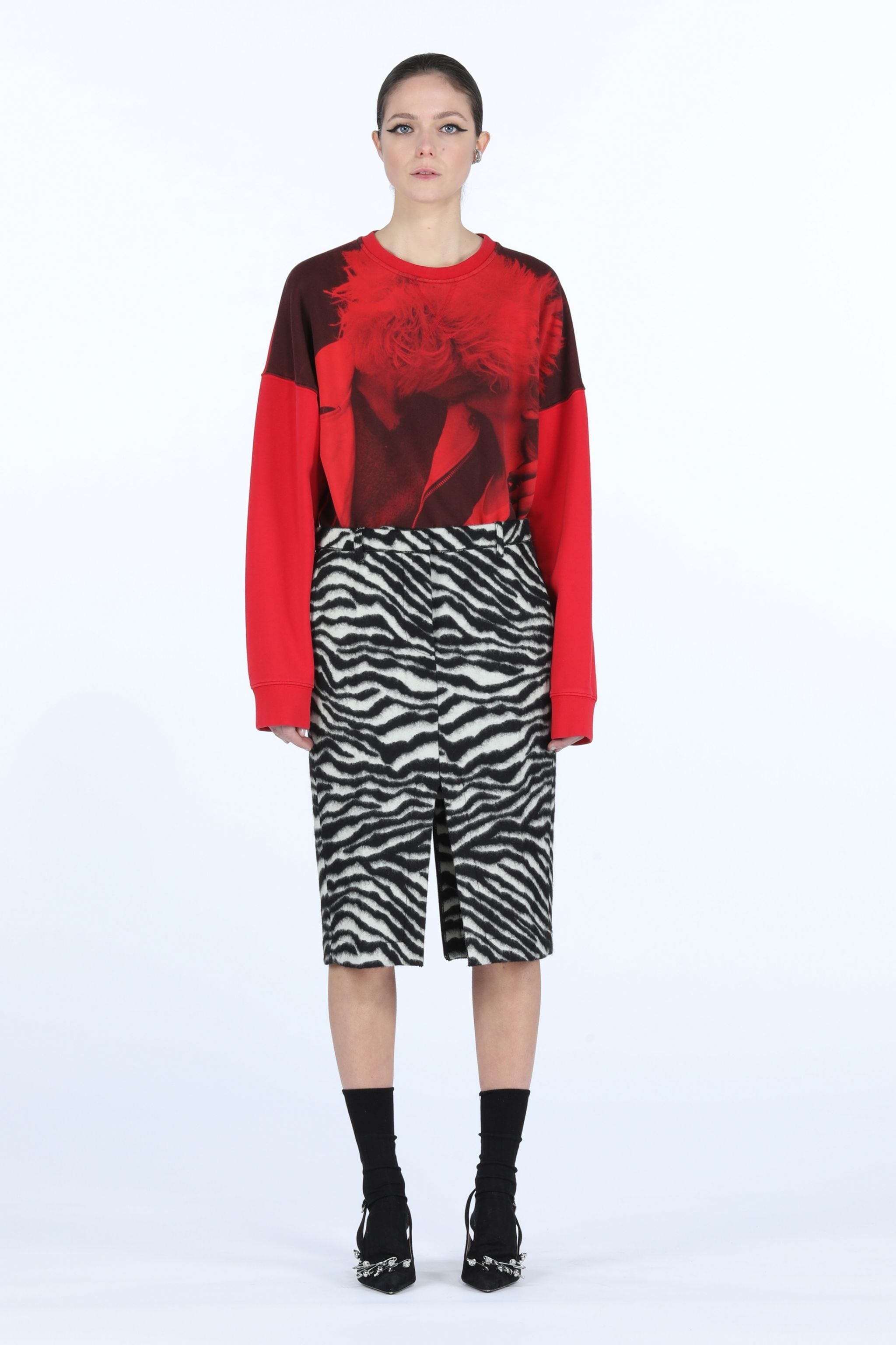 ZEBRA-PRINT PENCIL SKIRT - 4