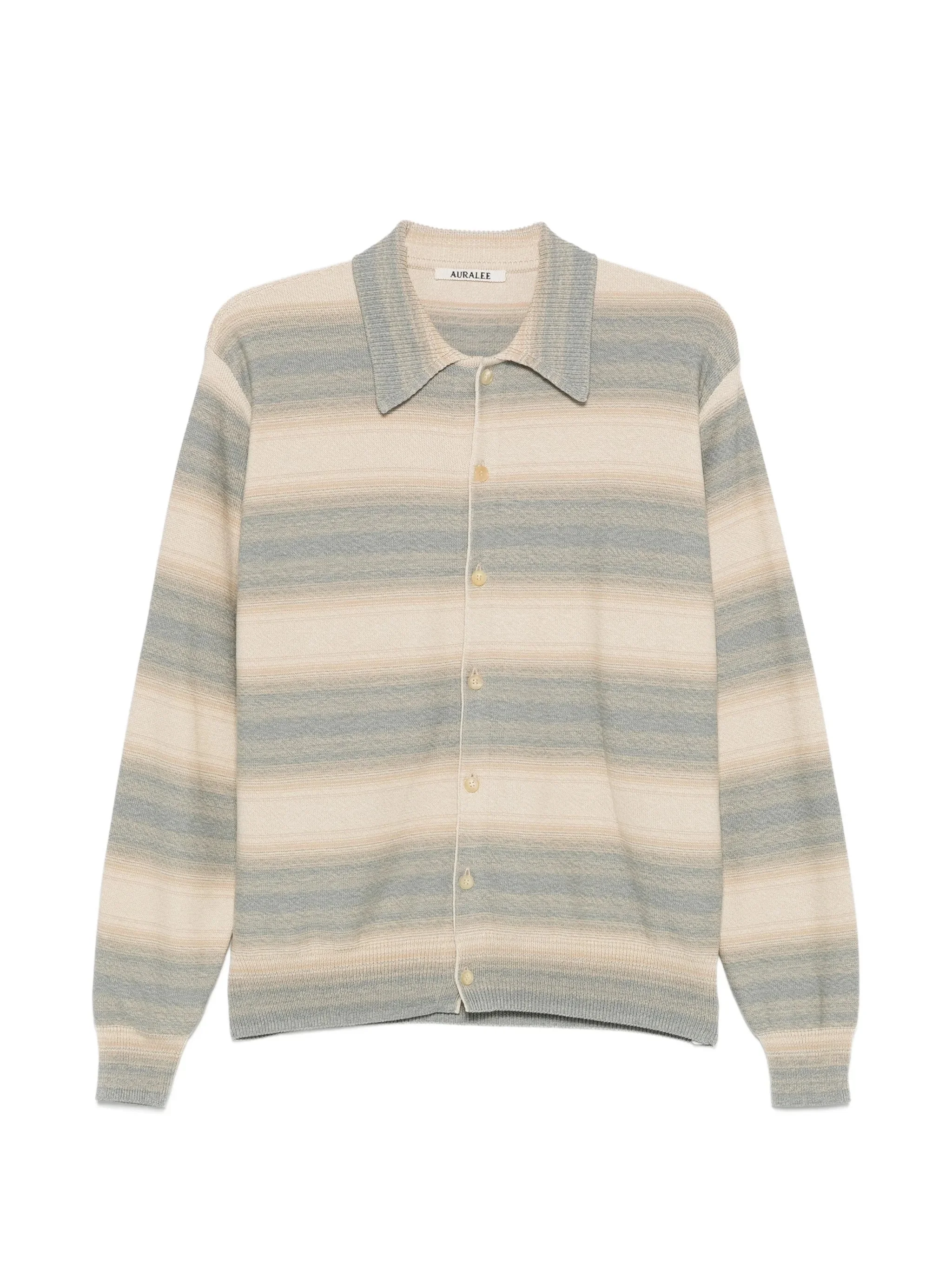 stripe-pattern knit cardigan - 1