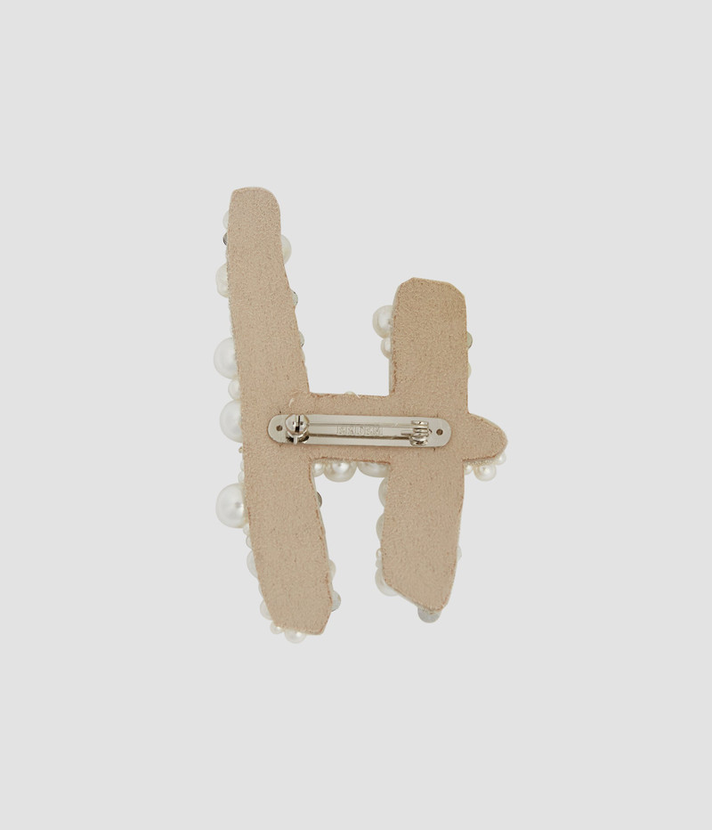 PEARL ALPHABET BROOCH H 3