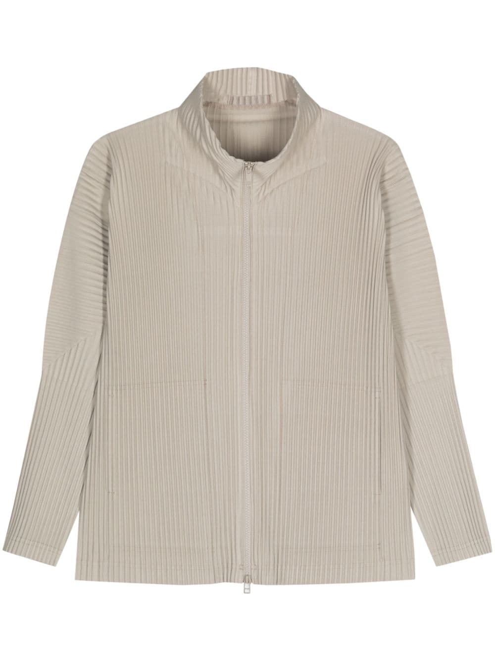 zip-up pleated shirt - 1