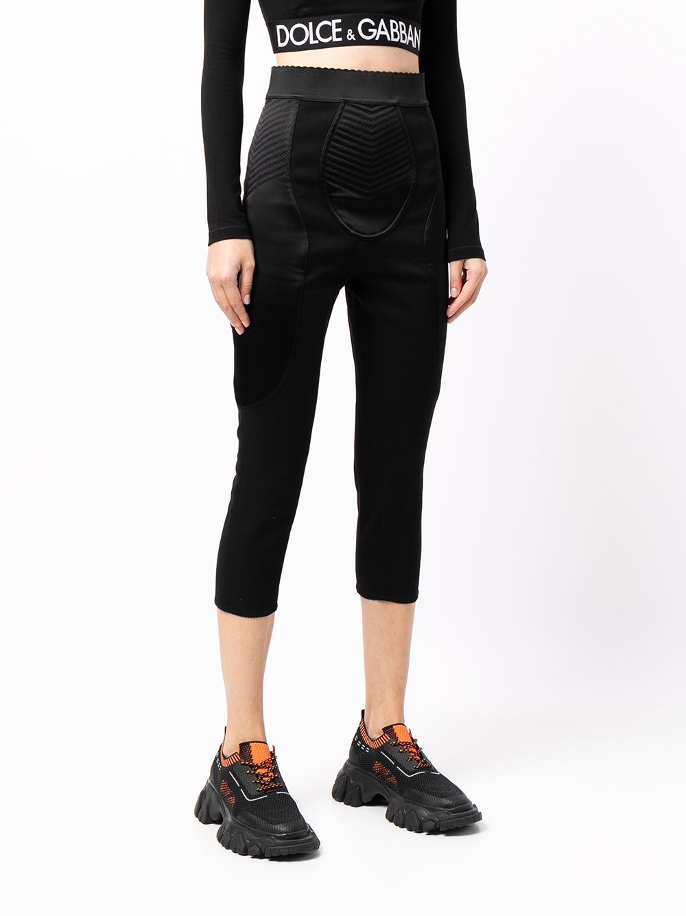 panelled cropped leggings - 3