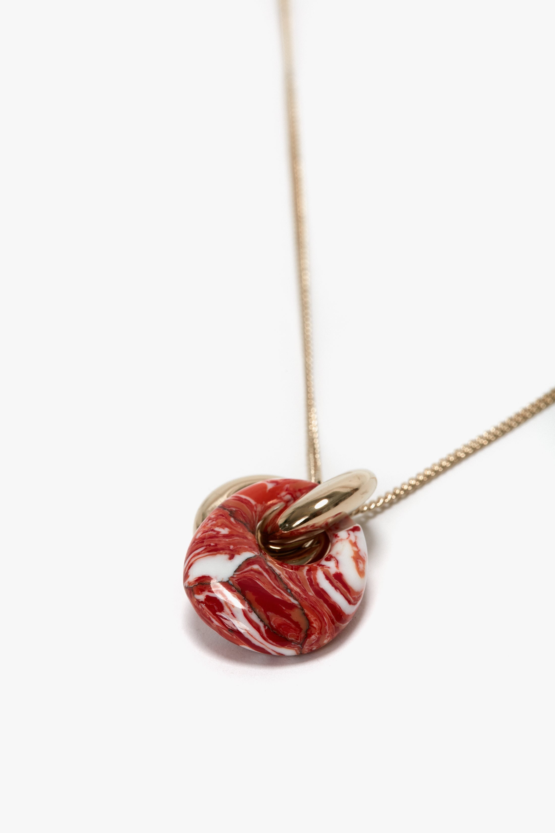 Exclusive Resin Pendant Necklace In Light Gold-Orange - 4
